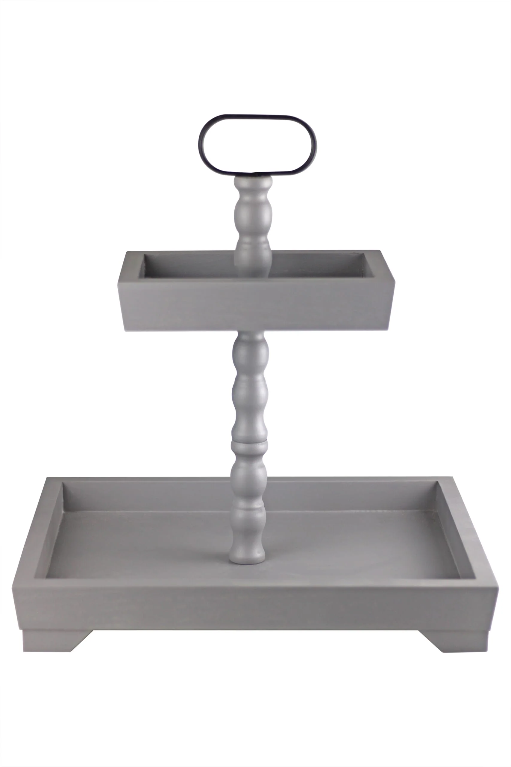 2 Tier Cake Stand - Square/Grey