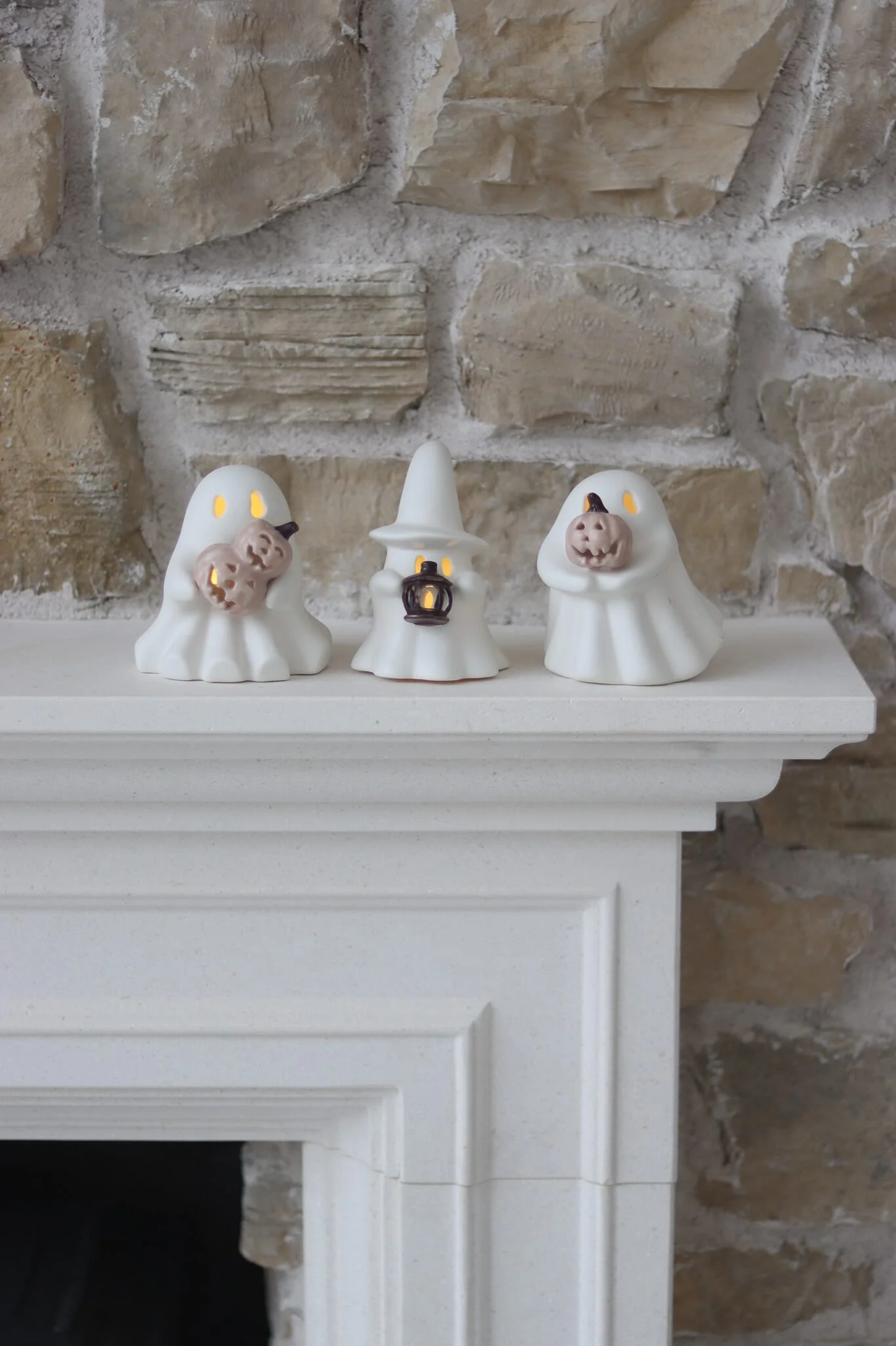 3 Assorted LED Ceramic Ghosts - Image 2