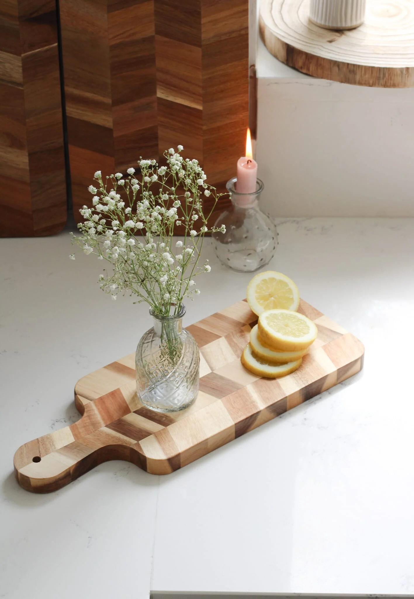 Herringbone Wooden Chopping Board - Medium - Image 3