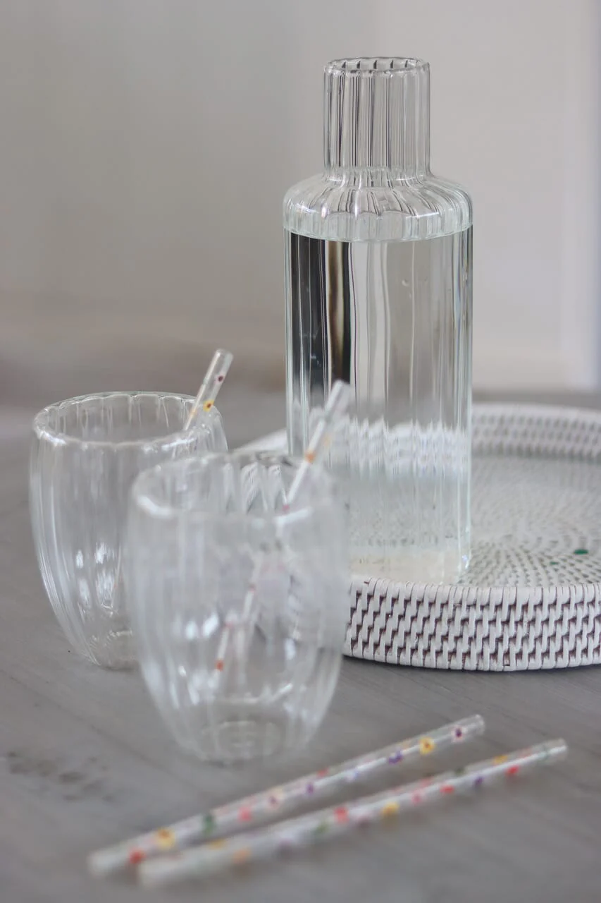 Glass Carafe and Glass Set – Rippled - Image 6