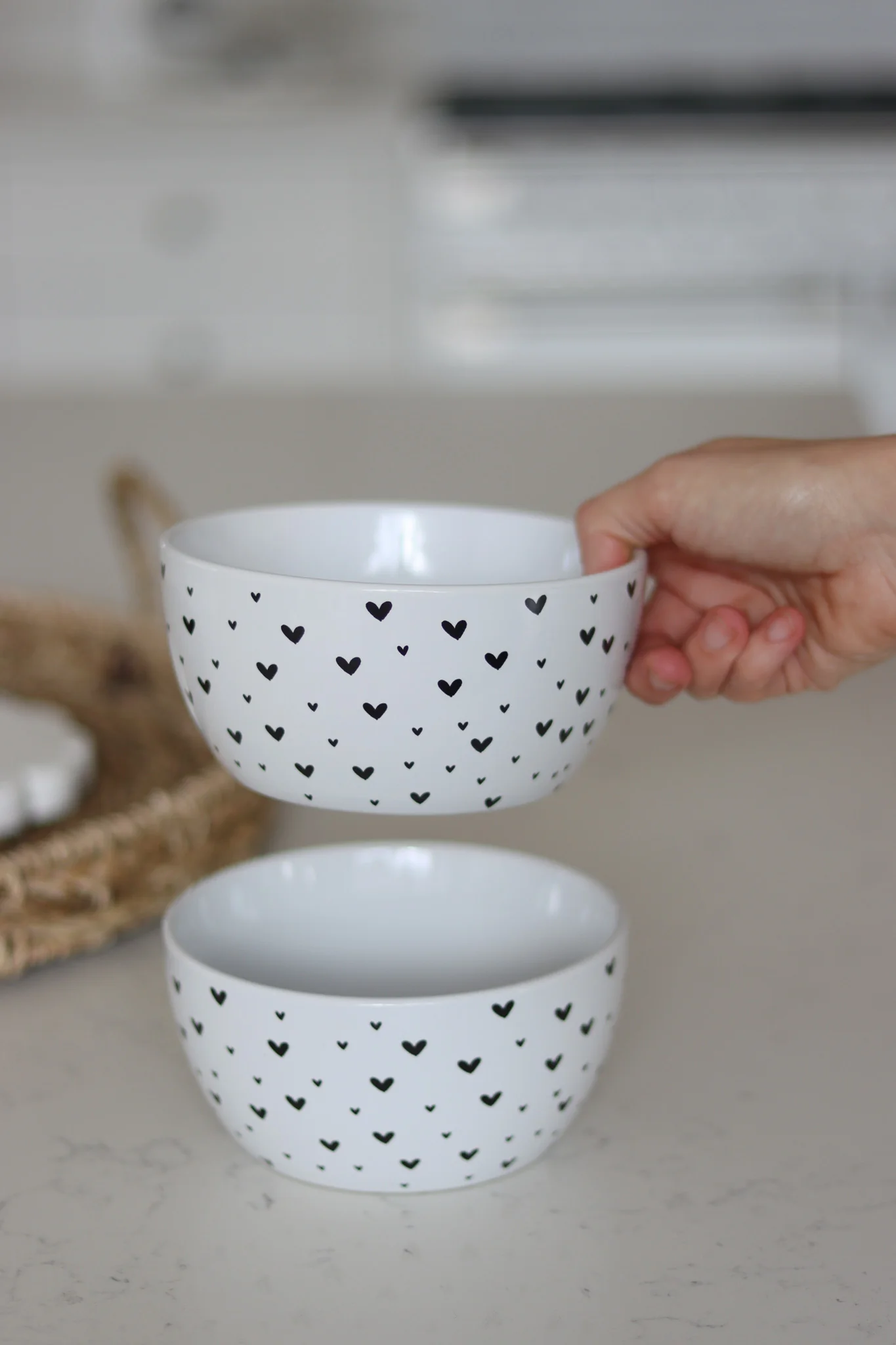 Ceramic Bowl Set – 2 Piece – Close Multi heart - Image 4