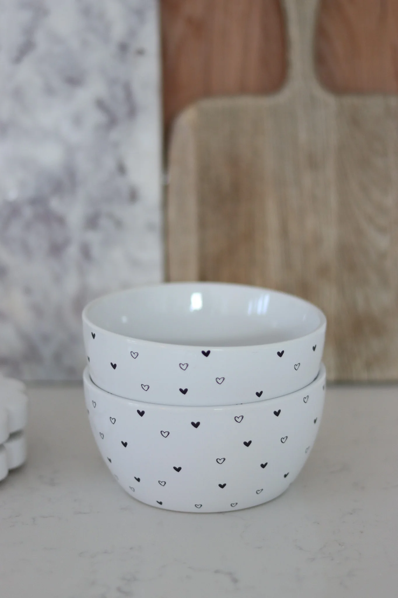 Ceramic Bowl Set – 2 Piece – Multi Hearts & Dots - Image 2
