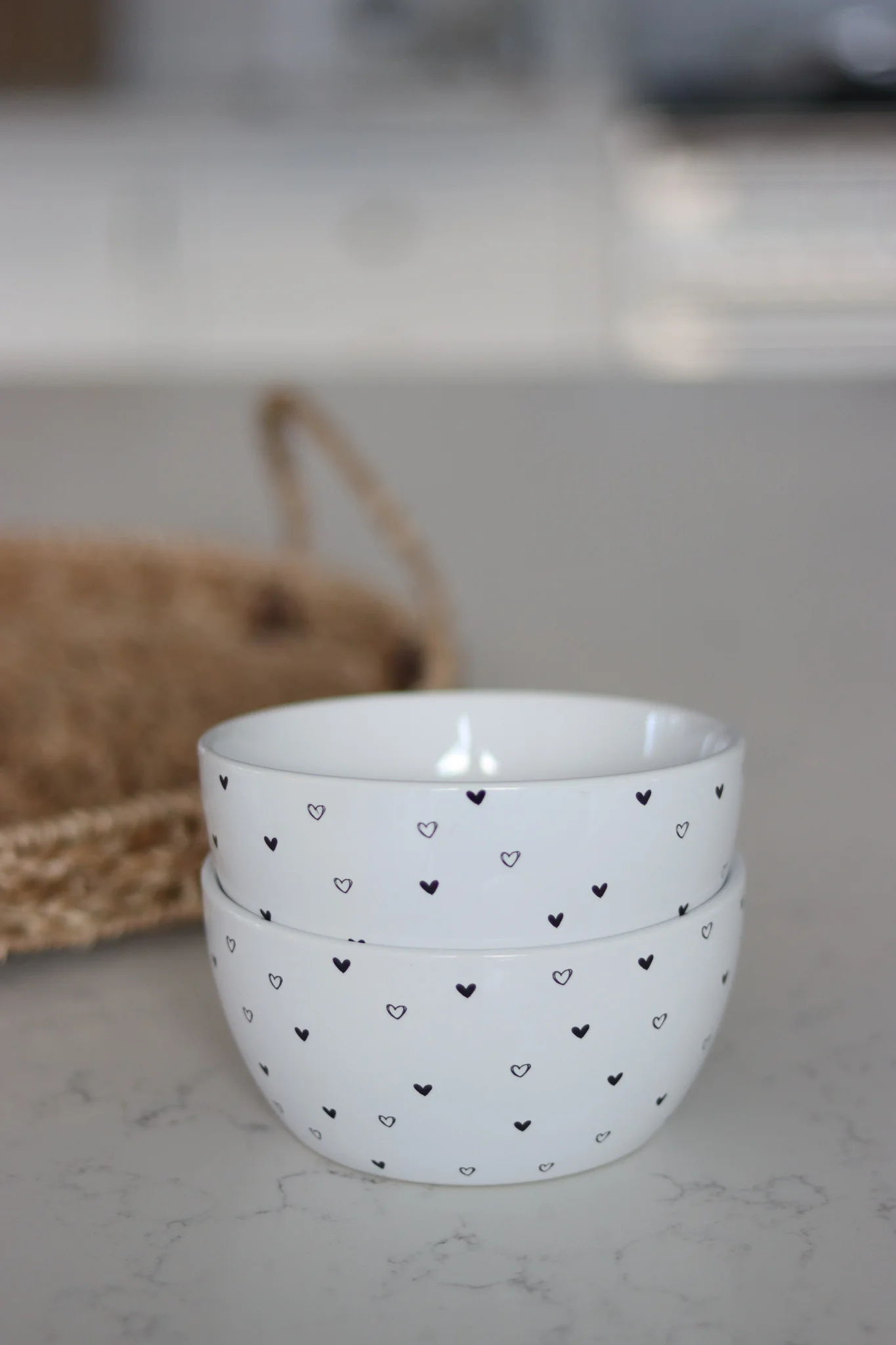 Ceramic Bowl Set – 2 Piece – Multi Hearts & Dots - Image 3