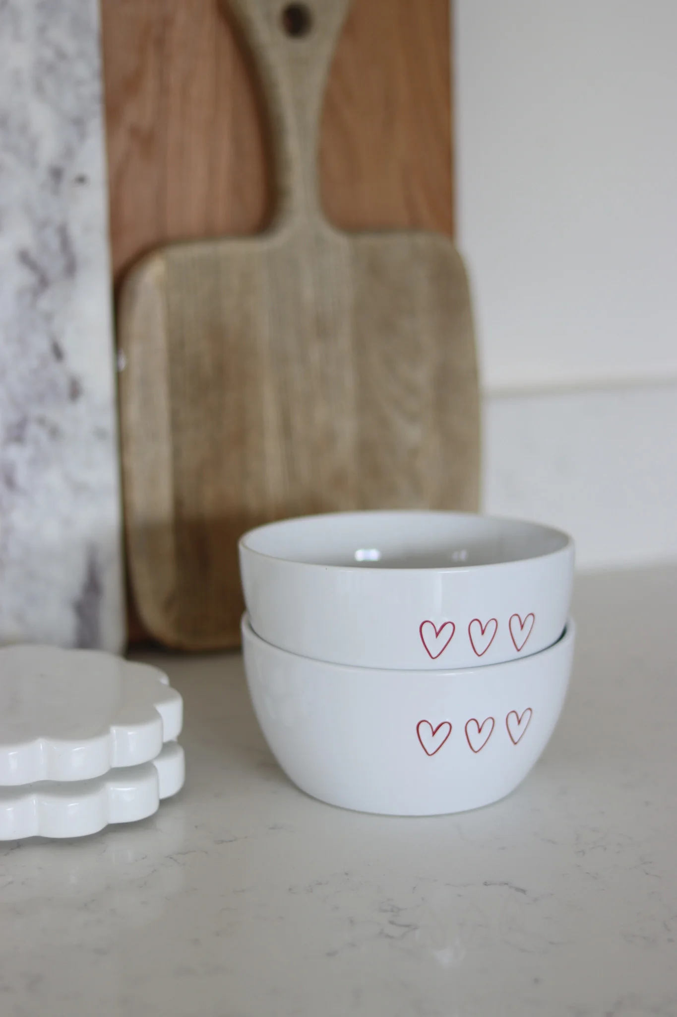 Ceramic Bowl Set – 2 Piece – Pink 3 Hearts - Image 2