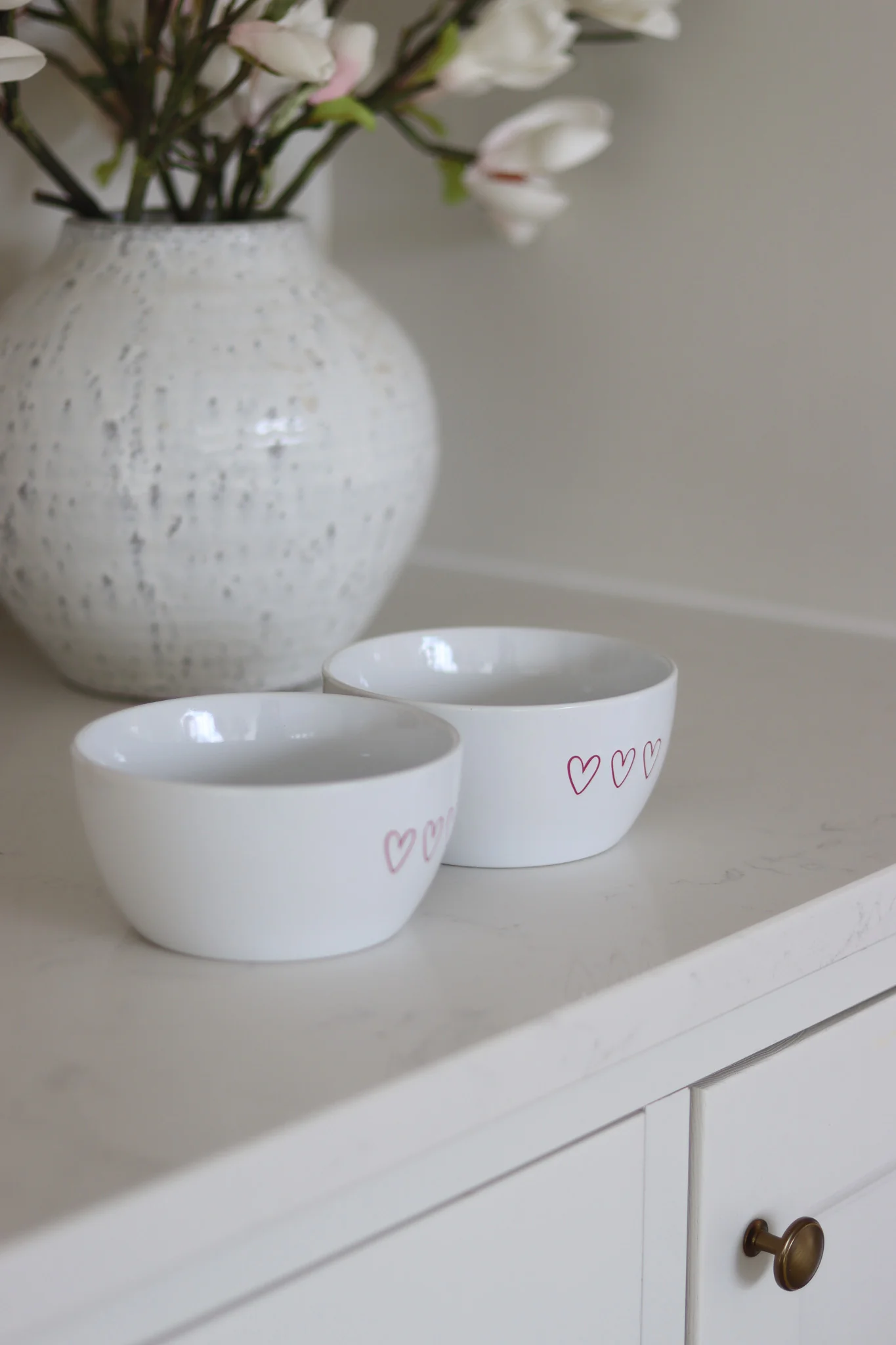Ceramic Bowl Set – 2 Piece – Pink 3 Hearts - Image 3