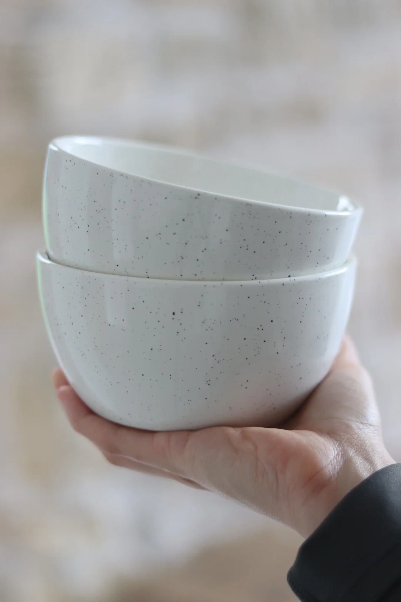 Ceramic Bowl Set – 2 Piece – Speckles - Image 3
