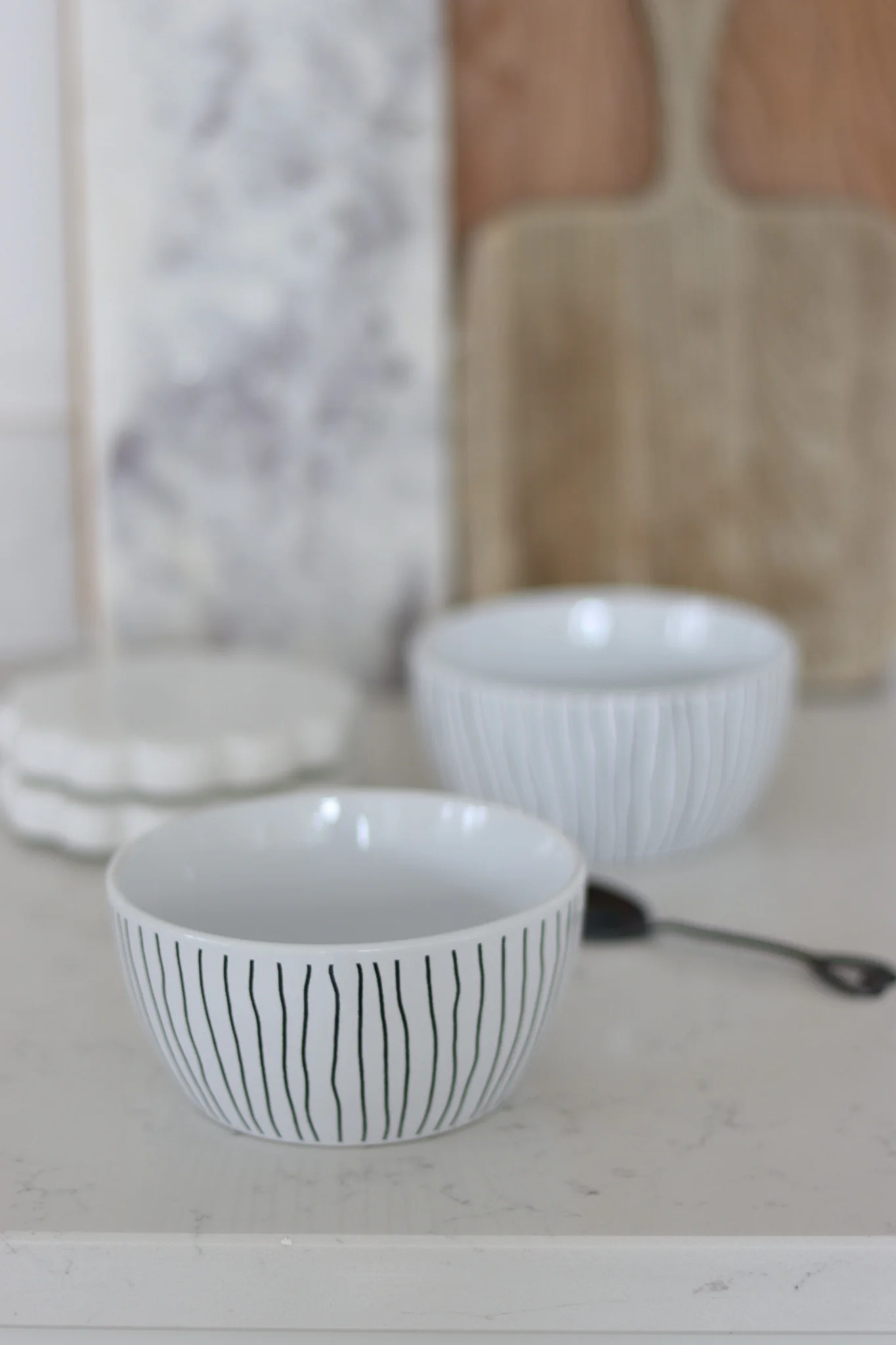 Ceramic Bowl Set – 2 Piece – Vertical Stripes - Image 3