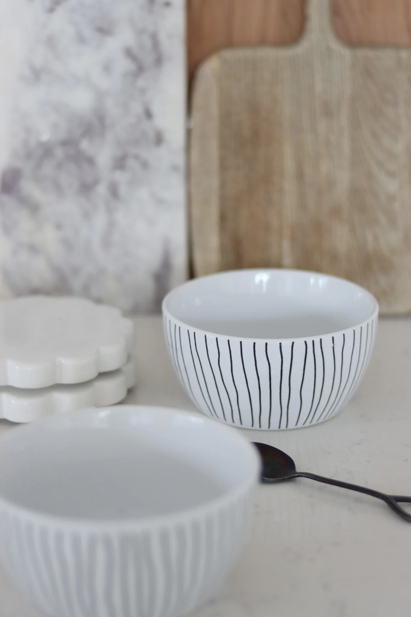 Ceramic Bowl Set – 2 Piece – Vertical Stripes - Image 4