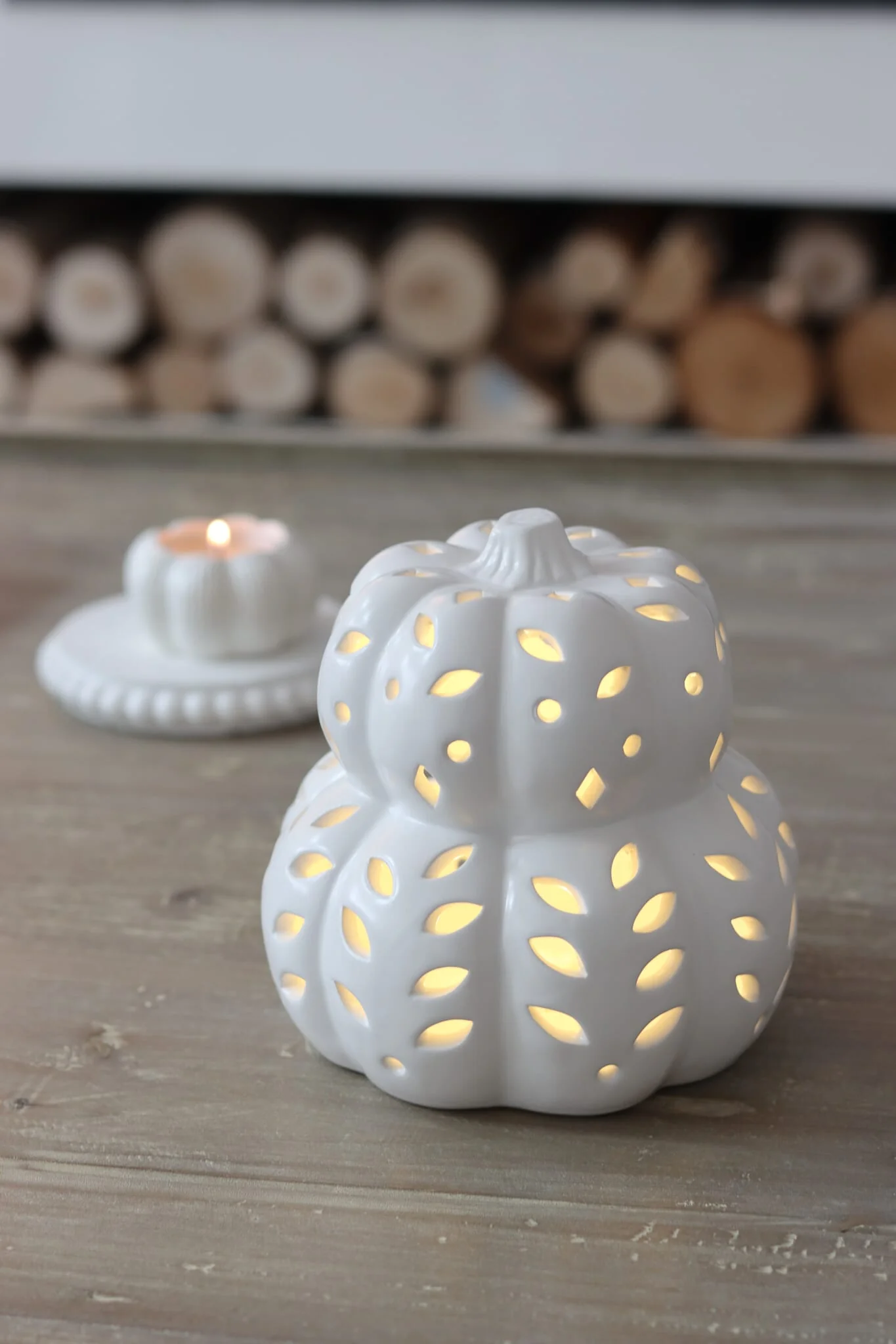 Ceramic Pumpkin LED - Stacked - Image 3