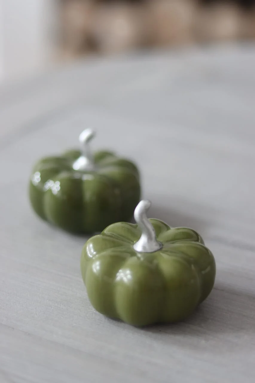Ceramic Pumpkin Autumnal Green - Small 2PC