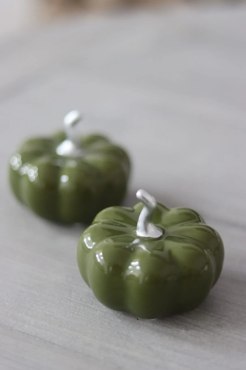 Ceramic Pumpkin Autumnal Green - Small 2PC - Image 3