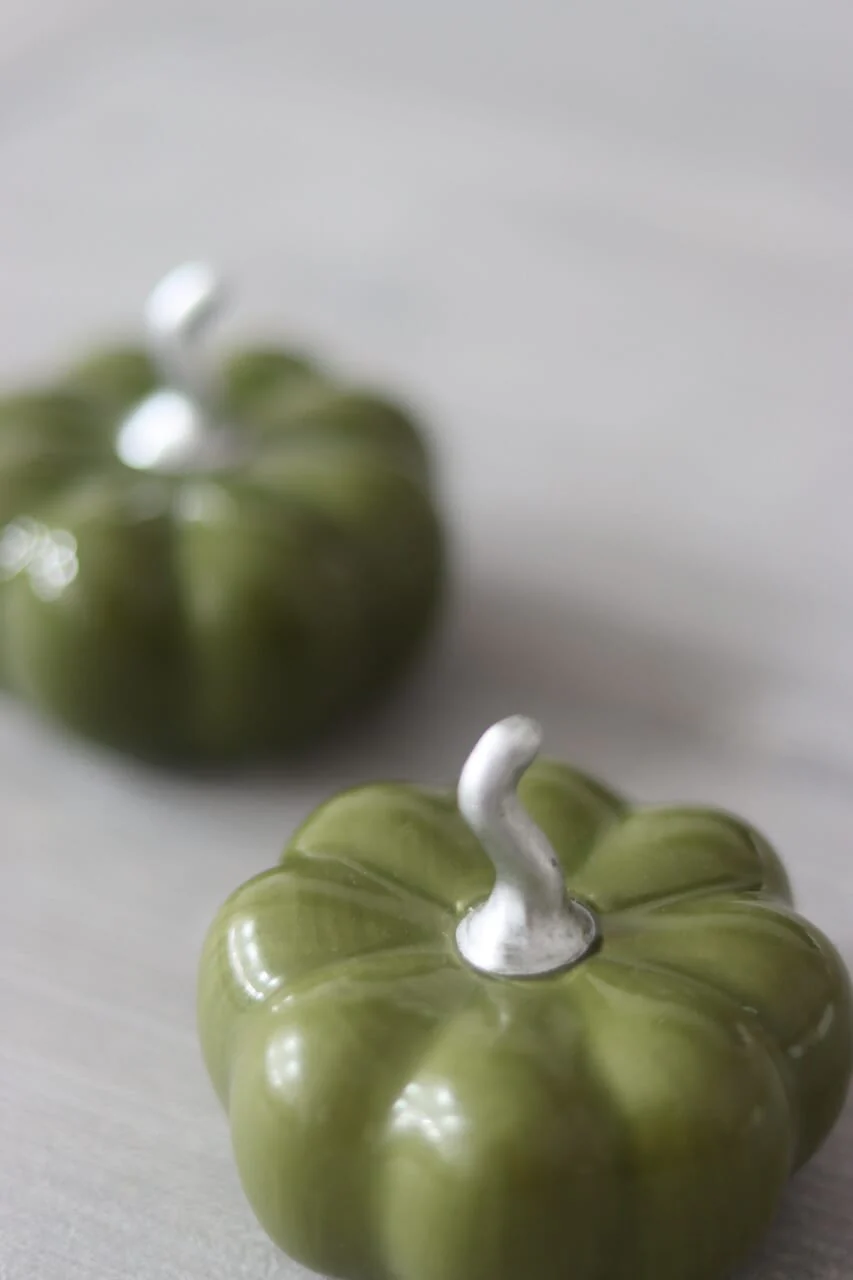 Ceramic Pumpkin Autumnal Green - Small 2PC - Image 4