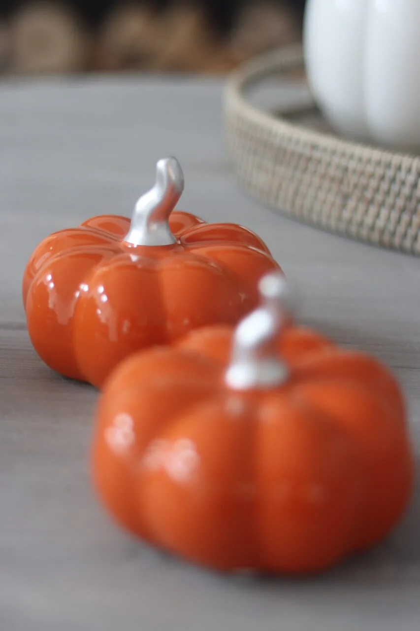 Ceramic Pumpkin Autumnal Orange- Medium 2PC - Image 2