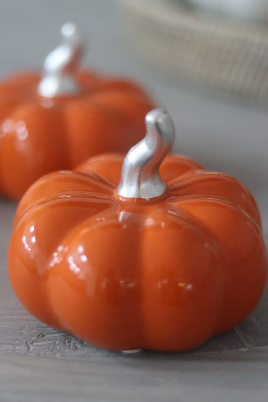 Ceramic Pumpkin Autumnal Orange- Medium 2PC - Image 3