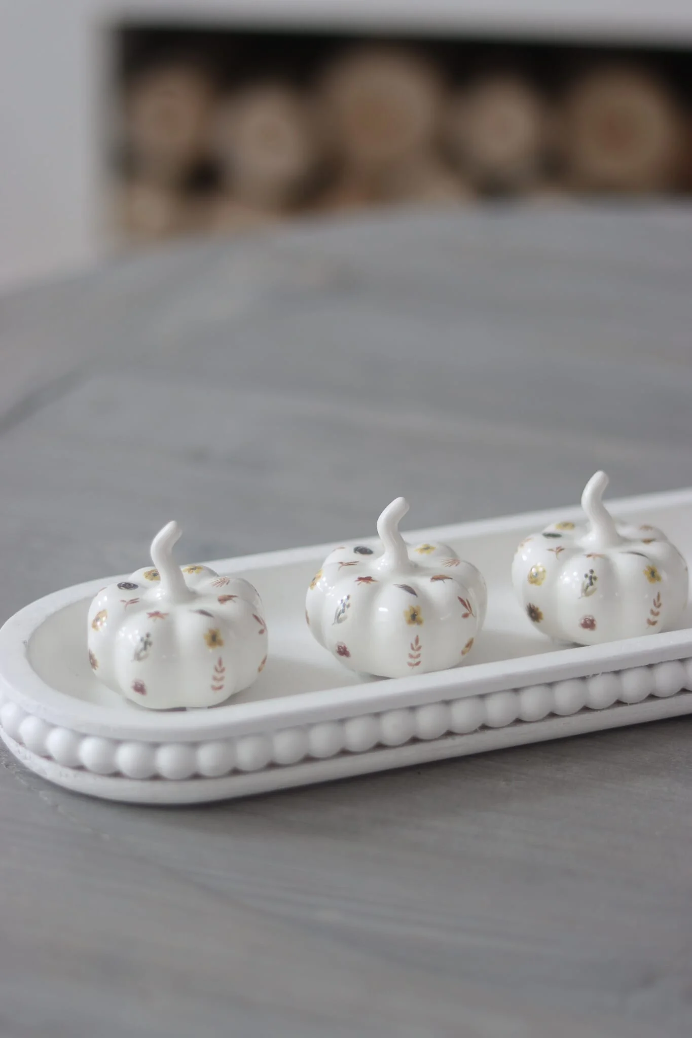Ceramic Pumpkin Autumnal Pattern - Tiny 4PC - Image 2