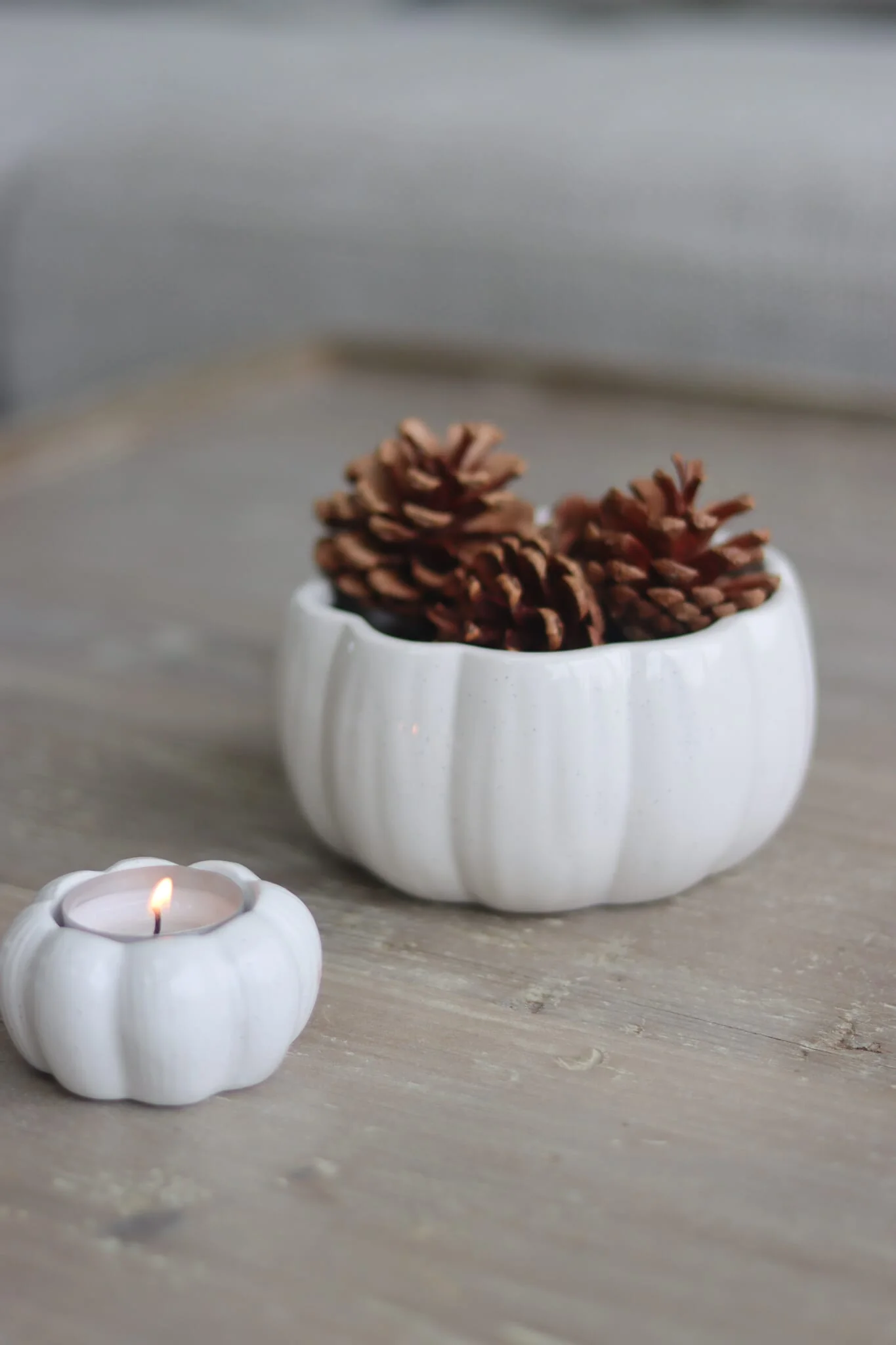 Ceramic Pumpkin Bowl - White - Image 4