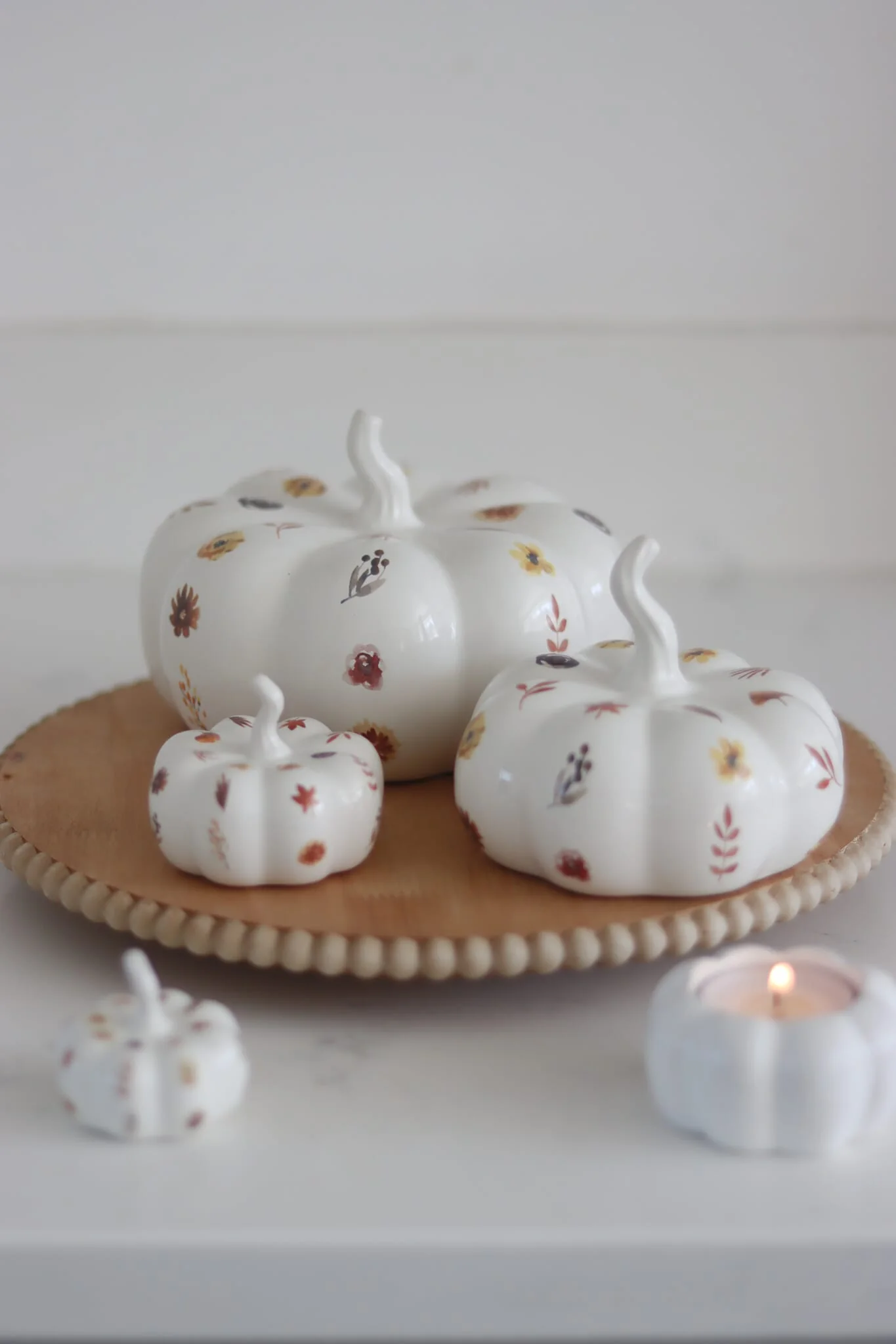 Ceramic Pumpkin Family - Autumnal Pattern