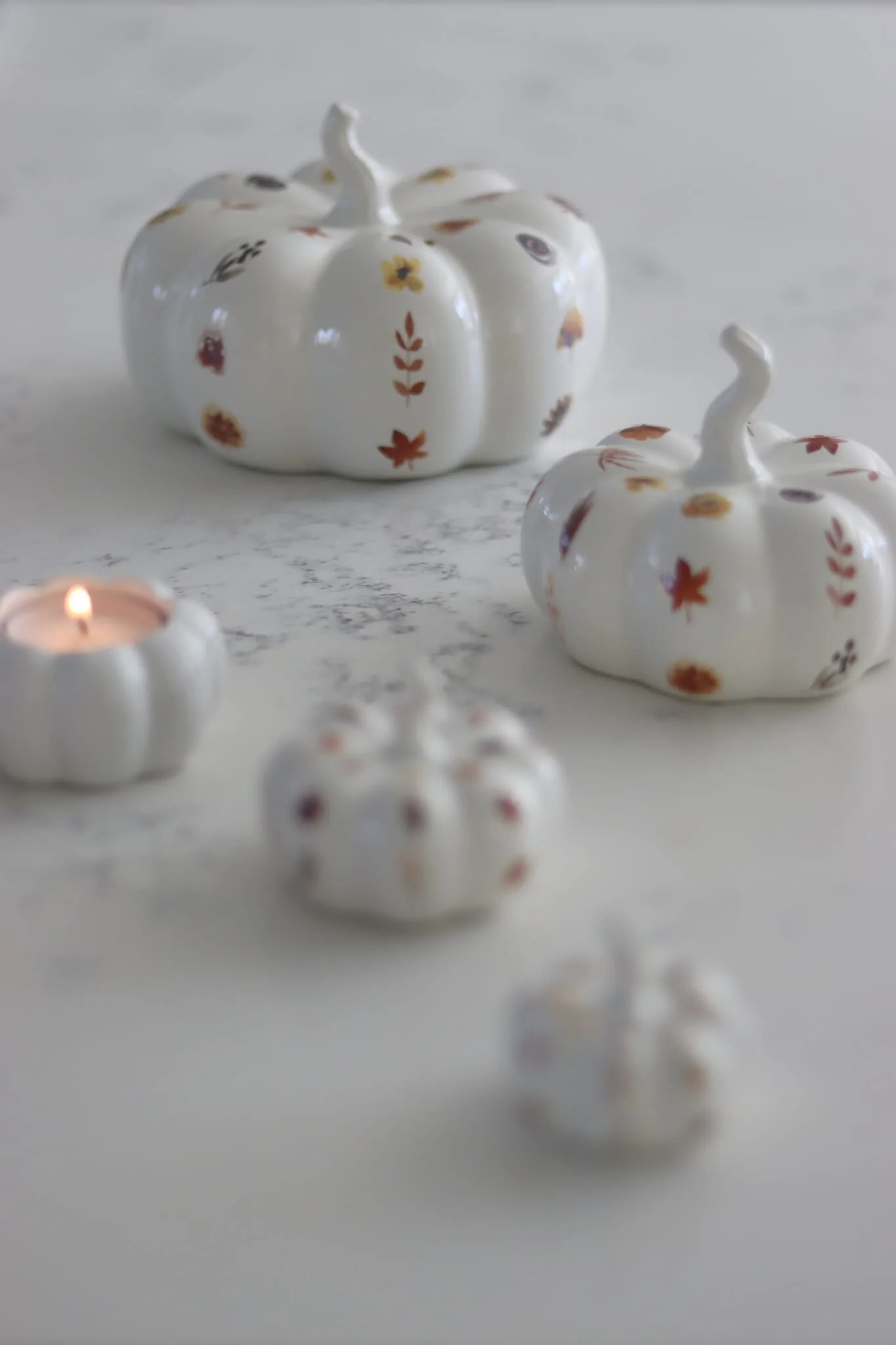 Ceramic Pumpkin Family - Autumnal Pattern - Image 3