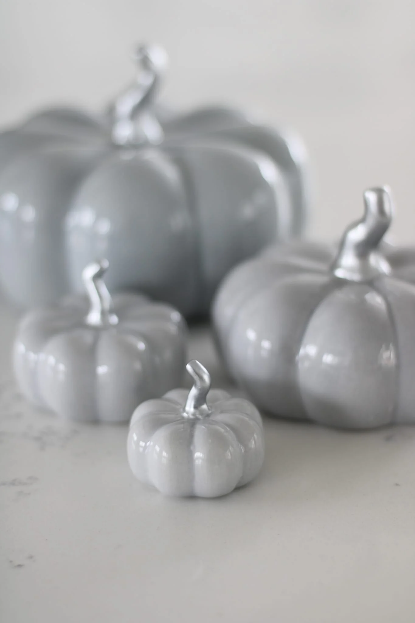 Ceramic Pumpkin Family - Grey - Image 3