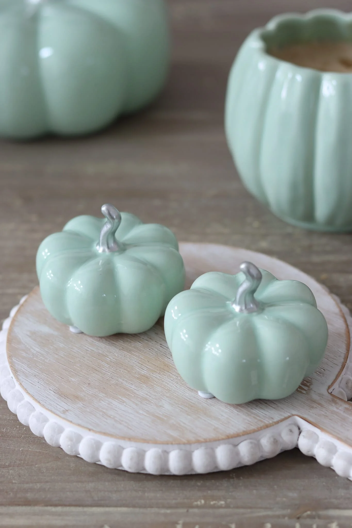 Ceramic Pumpkin Green - Small 2PC - Image 3