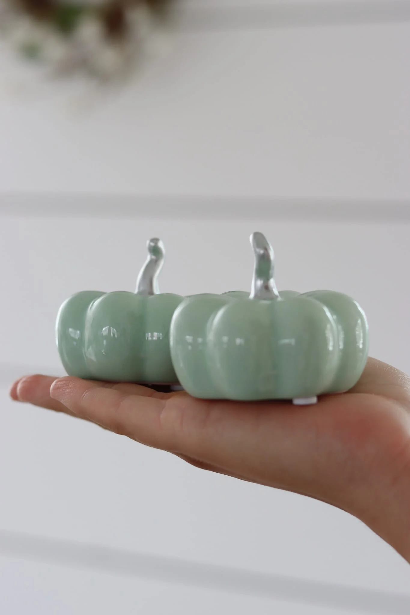 Ceramic Pumpkin Green - Small 2PC - Image 4