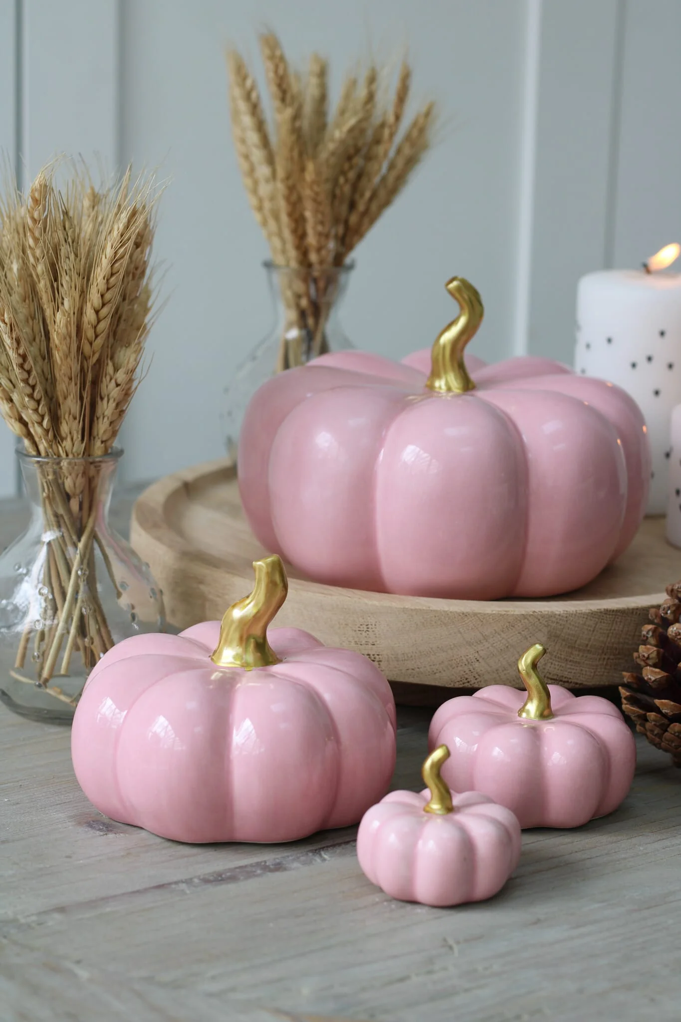 Ceramic Pumpkin Pink - Small 2 Pc Set - Image 13