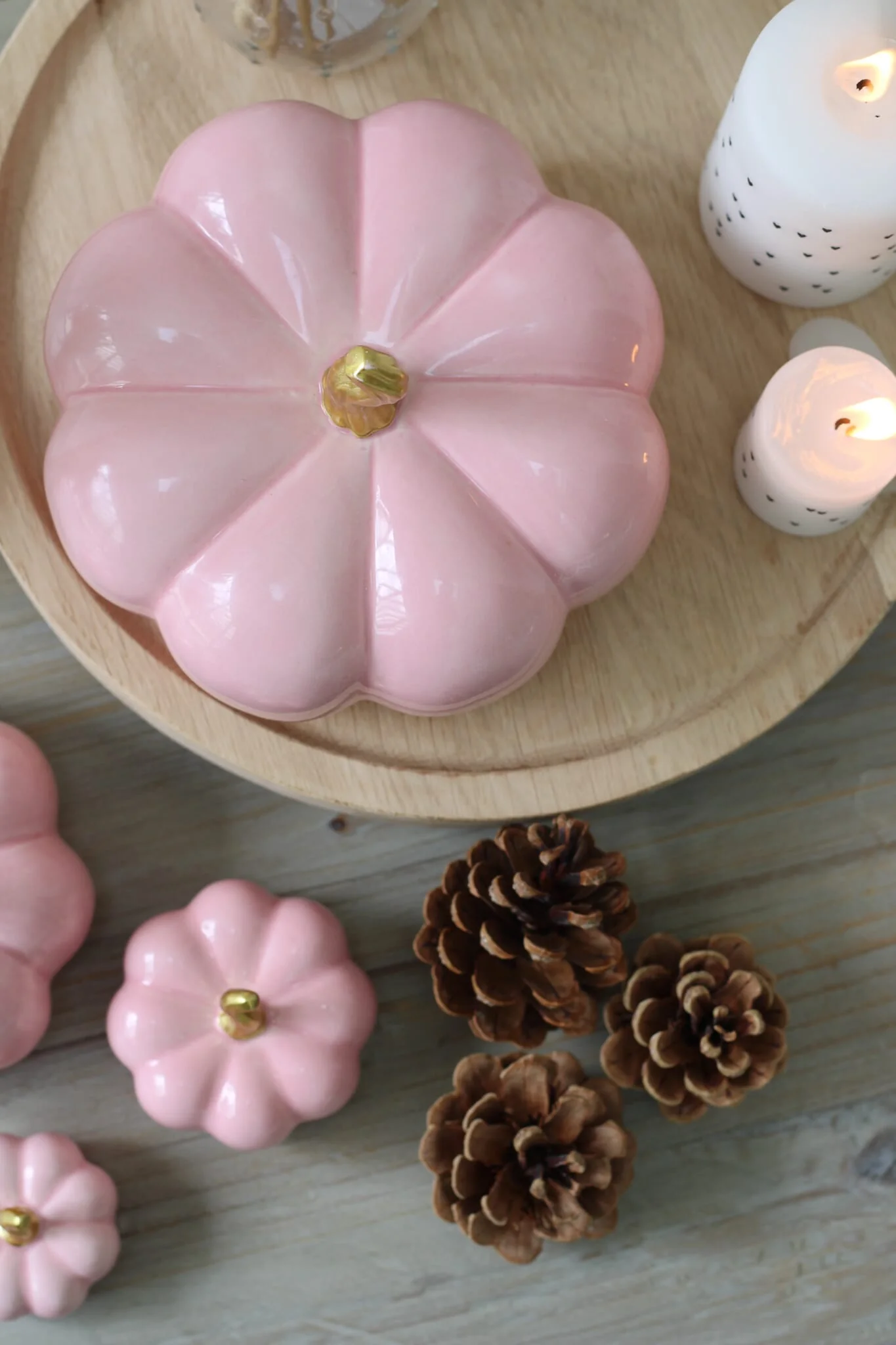 Ceramic Pumpkin Pink - Small 2 Pc Set - Image 3
