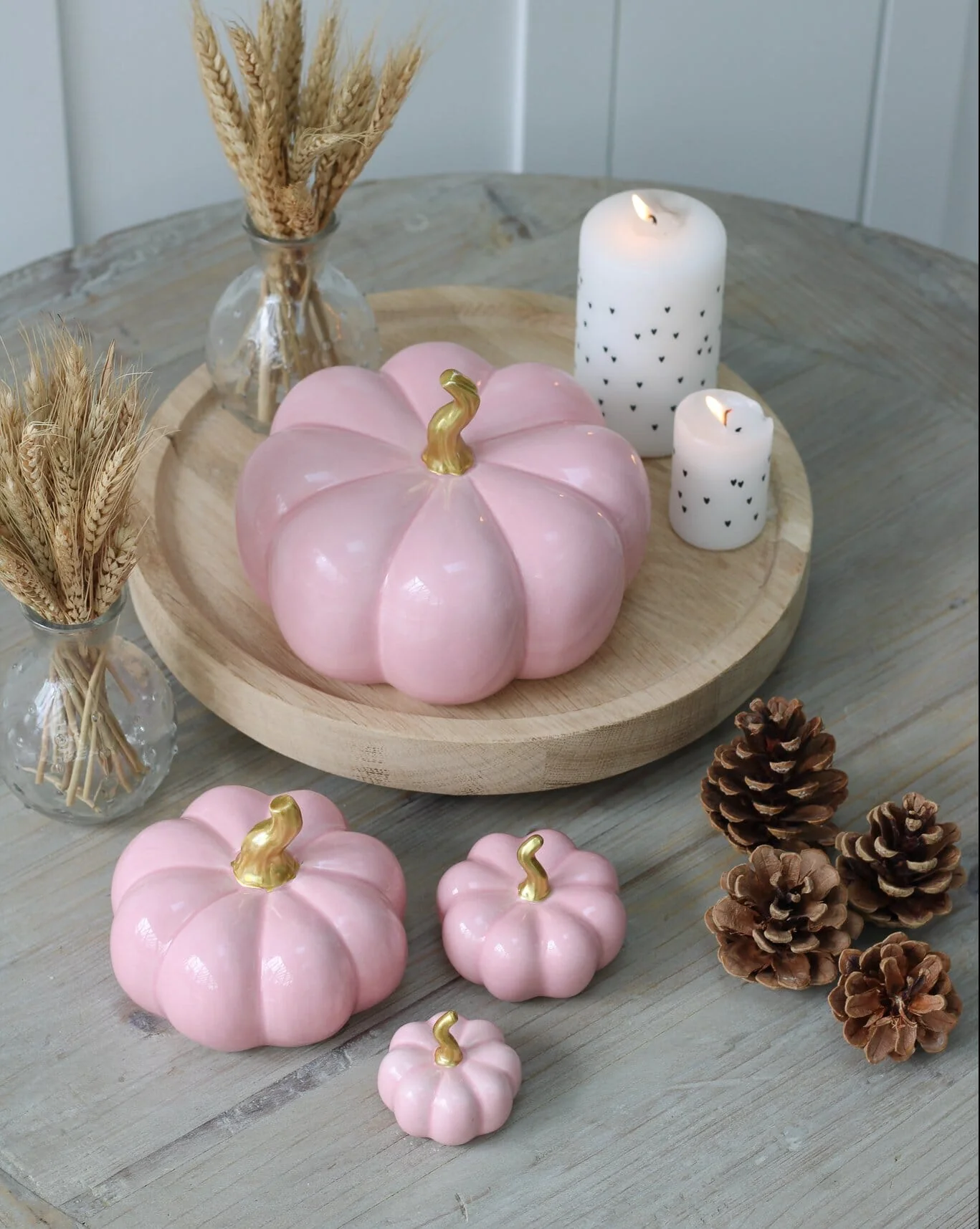 Ceramic Pumpkin Pink - Small 2 Pc Set - Image 4