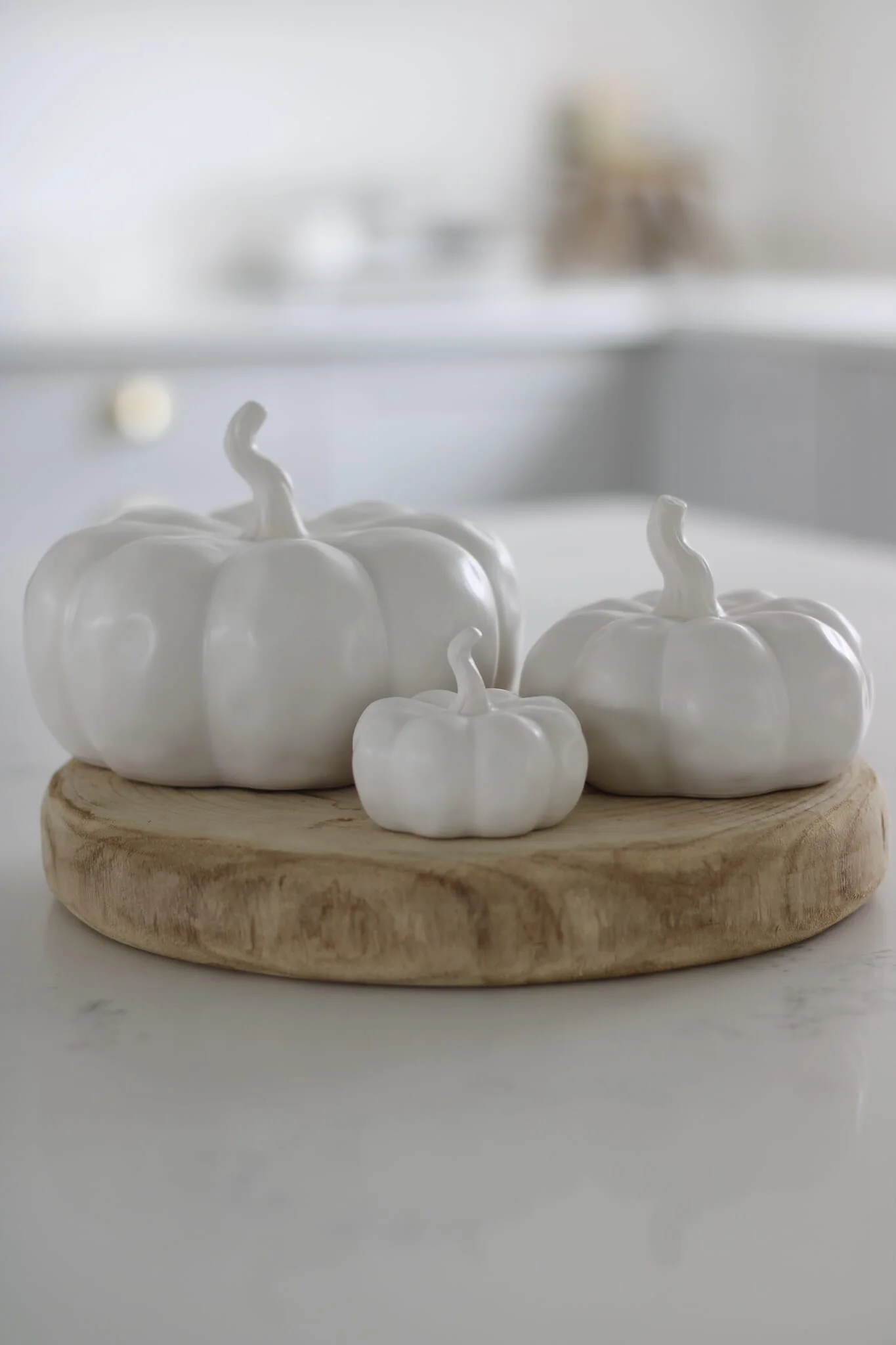 Ceramic Pumpkin Trio - Matt White - Image 4