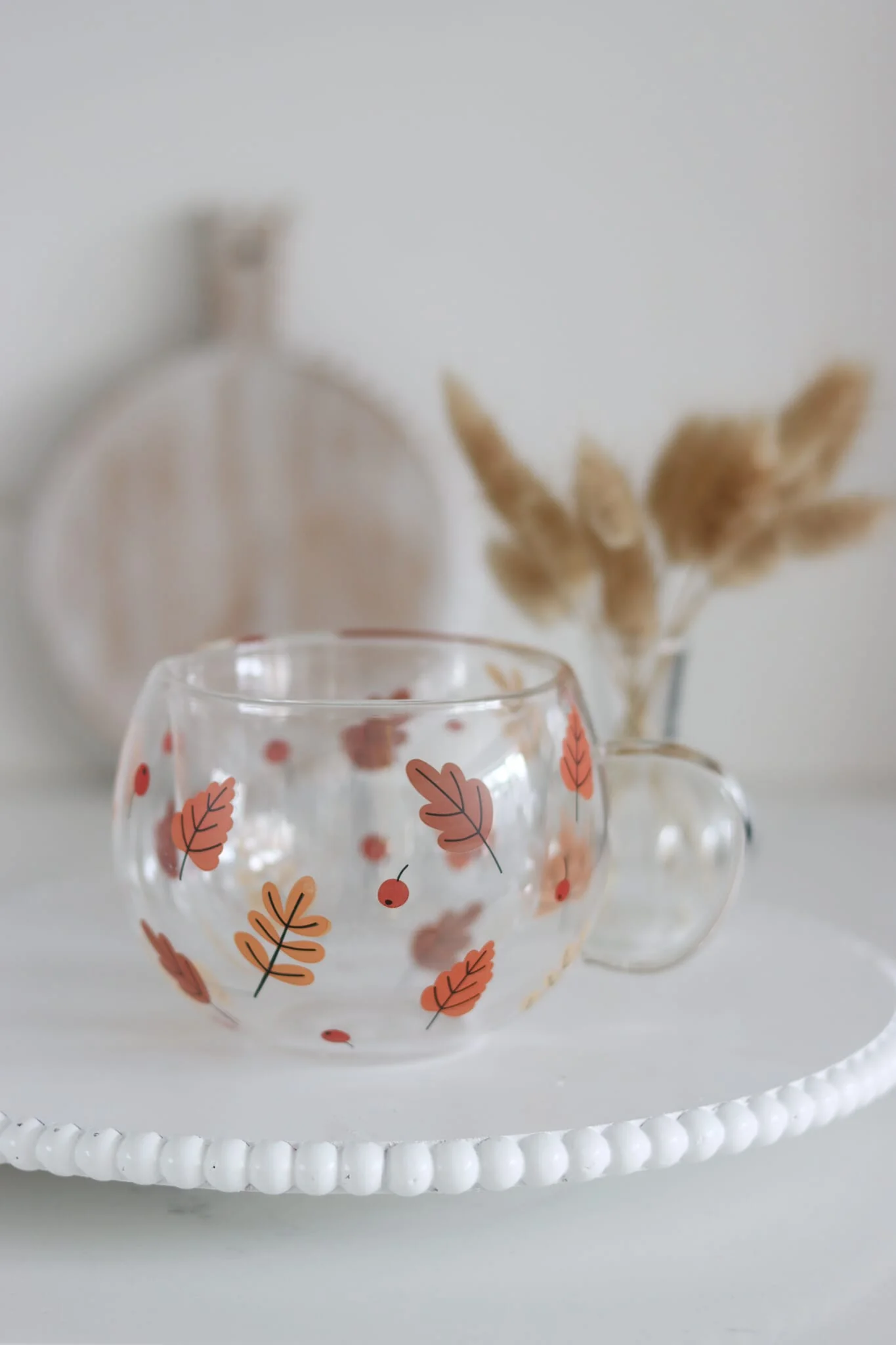 Double Wall Glass Autumn Flowers - Image 3