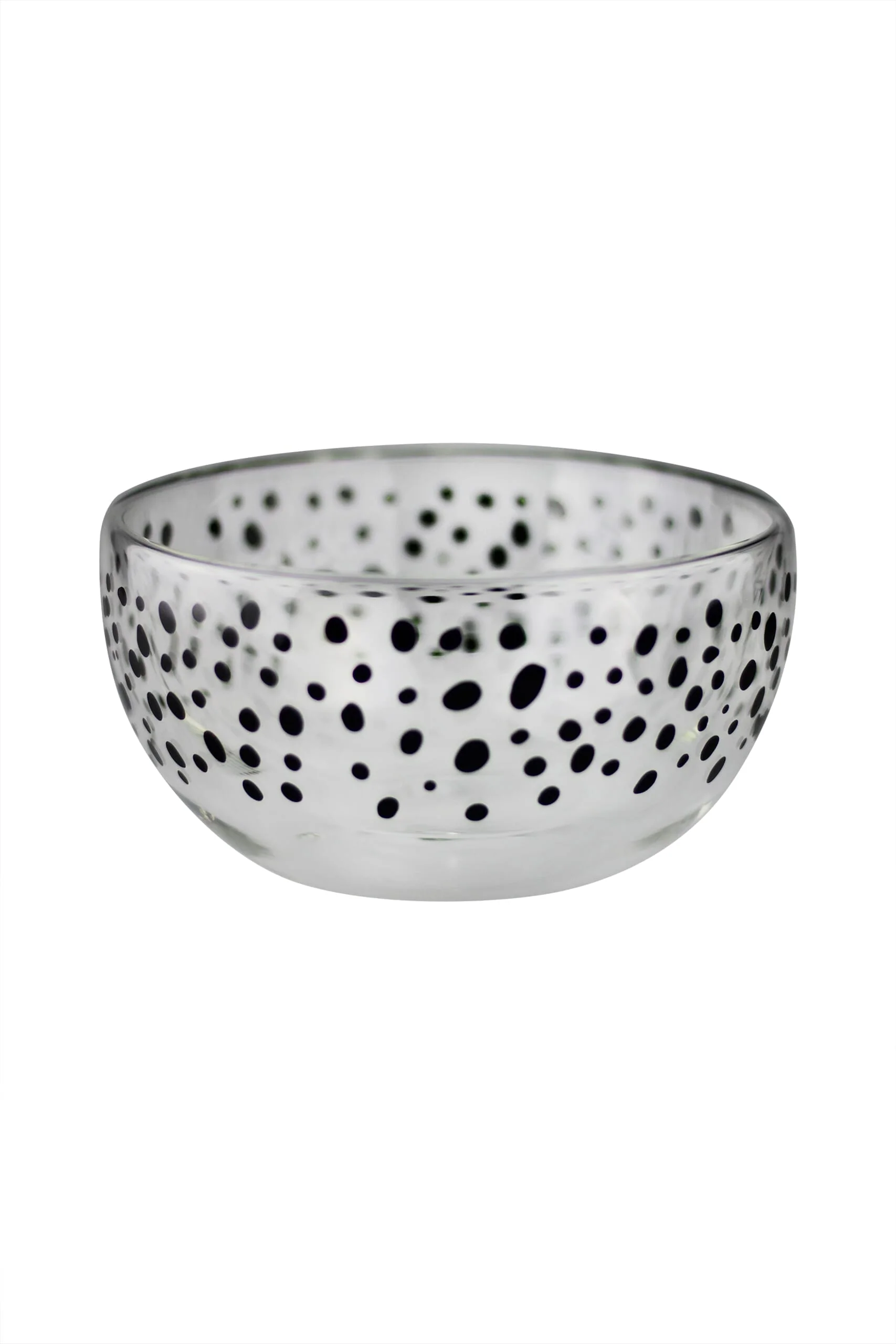 Double Wall Glass Bowl - Black/Polka - Image 5