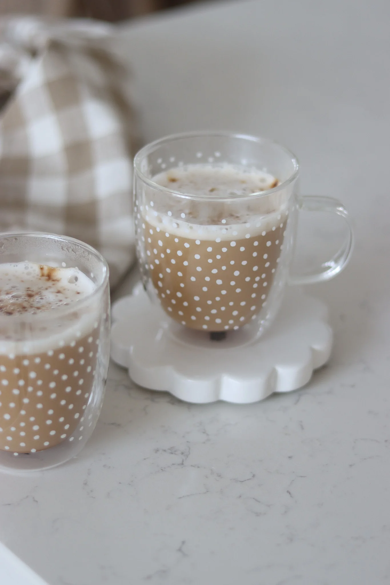 Double Walled Glass Mug Set - 2piece - Cosmos/White - Image 3