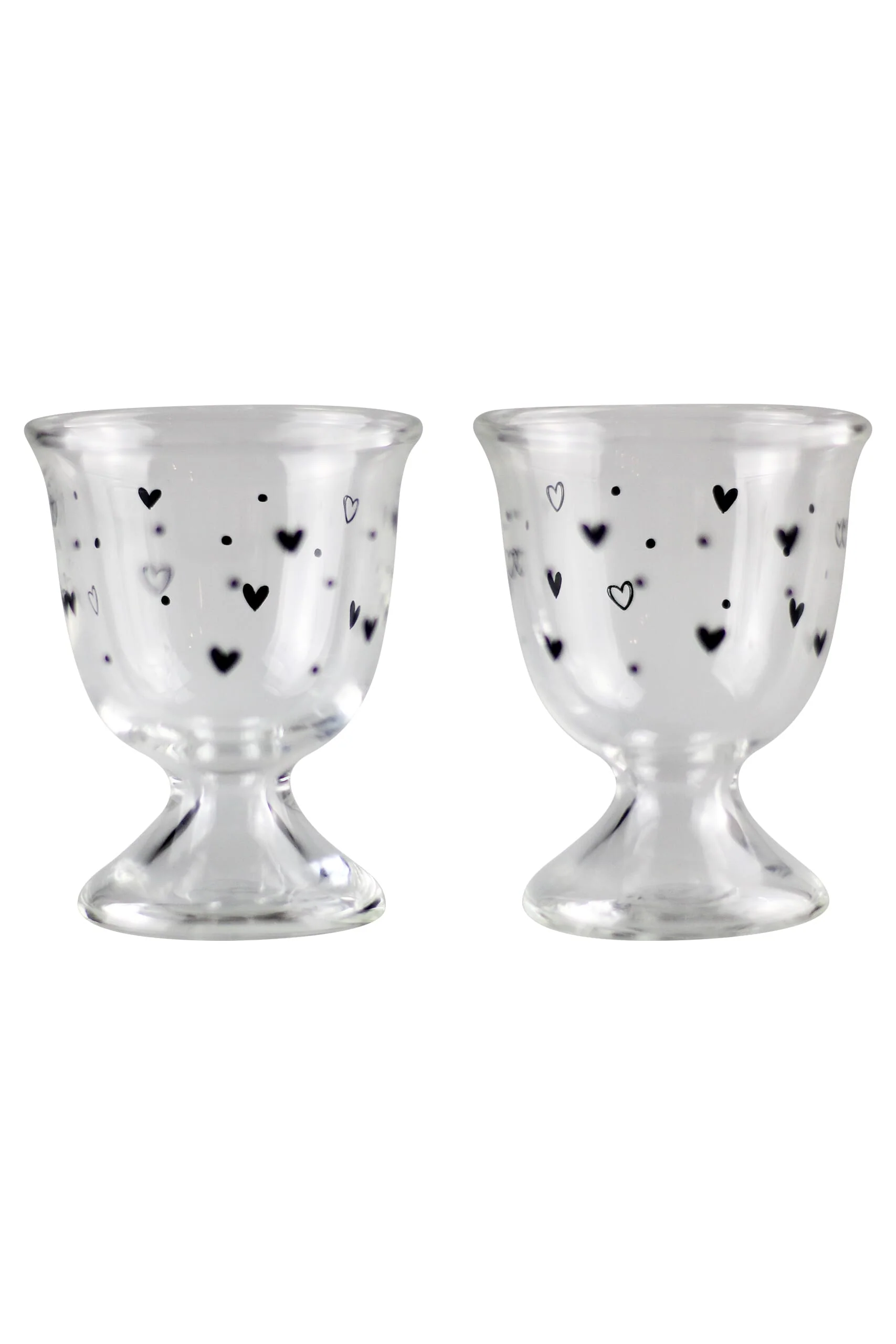 Egg Holder - Black/Hearts Dots 2 PC Set