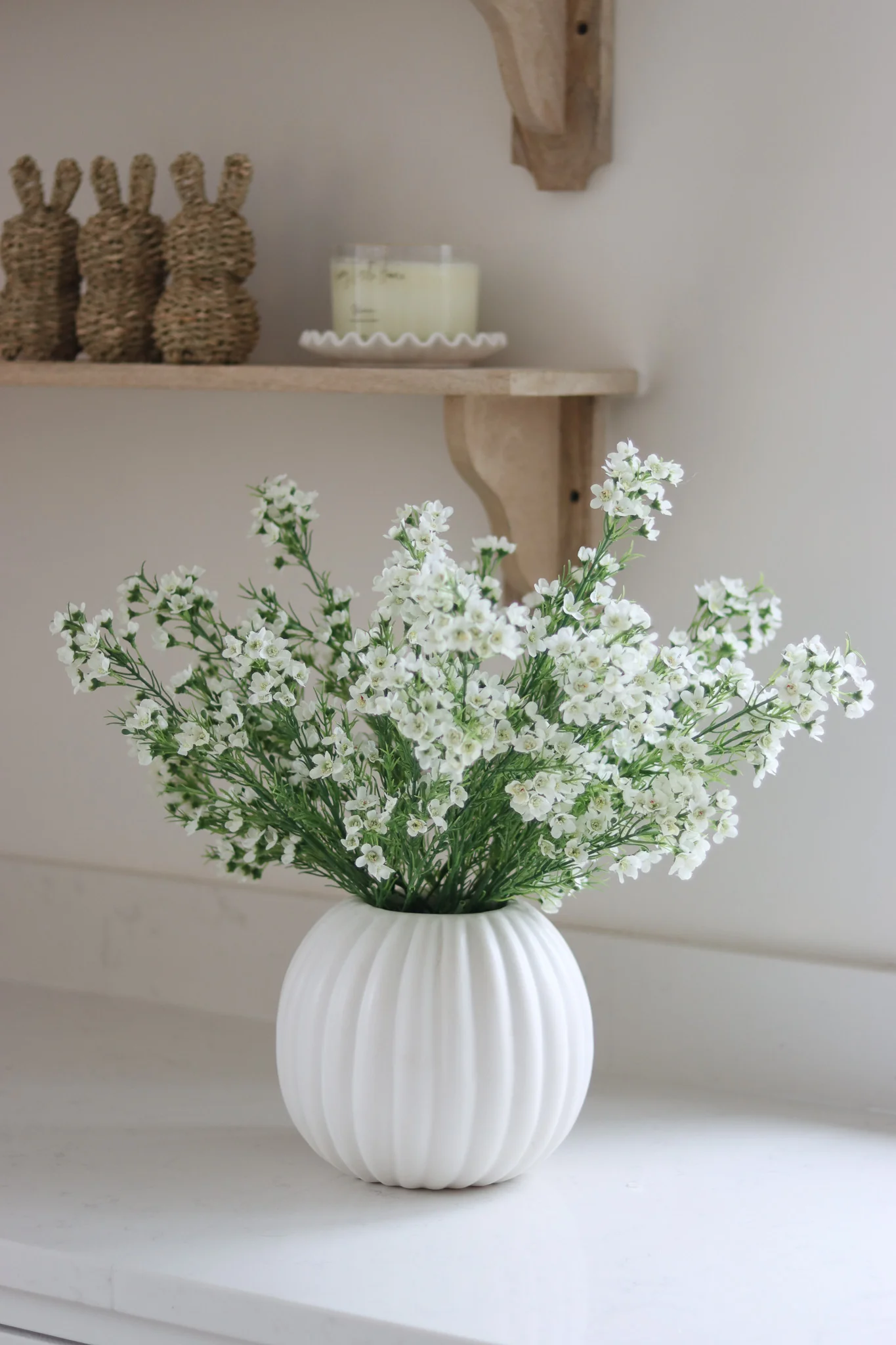 Faux Flowers - White Wintersweet Spray - Image 2