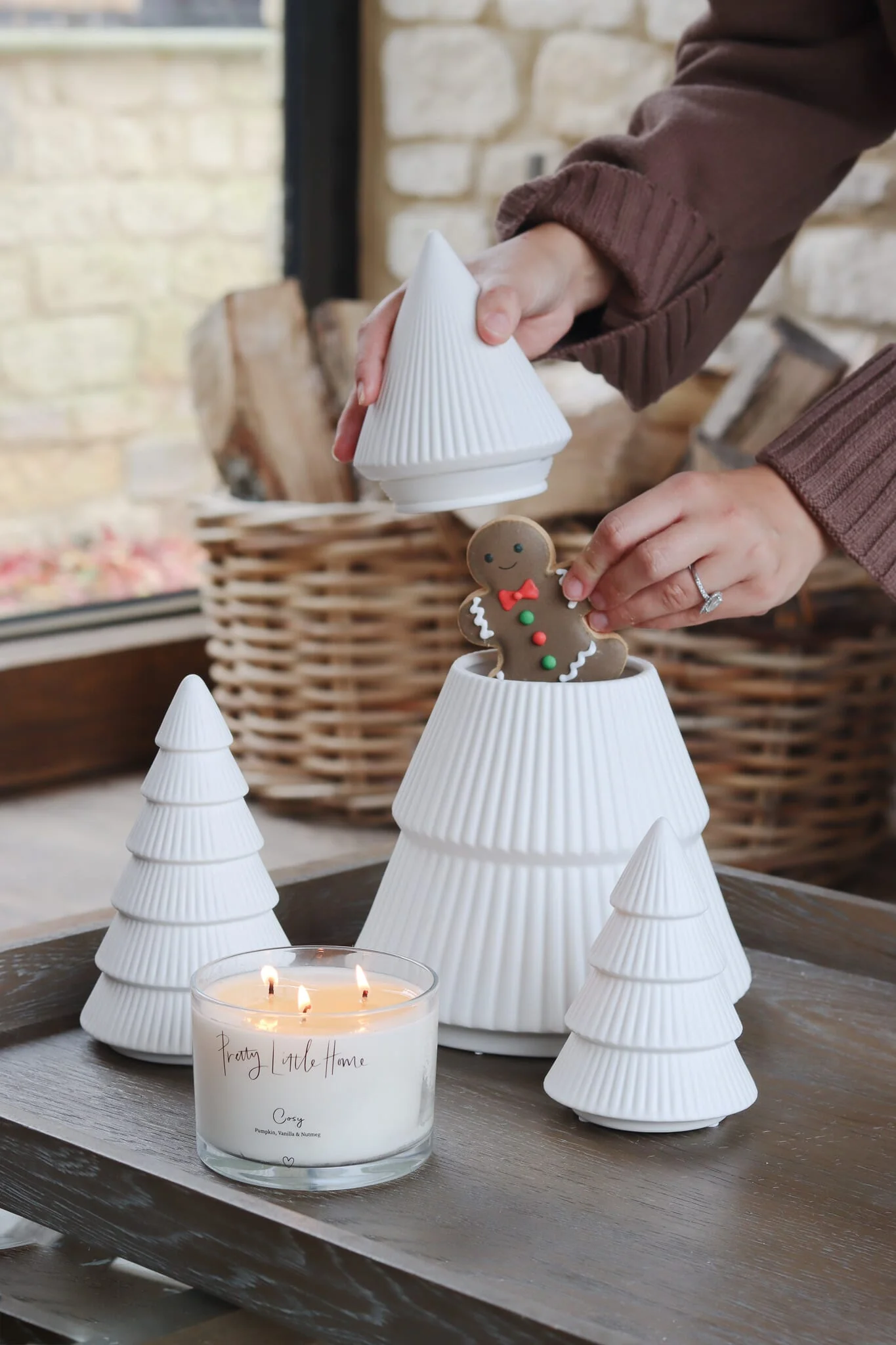 Fluted Ceramic Christmas Tree - Jar - Image 4
