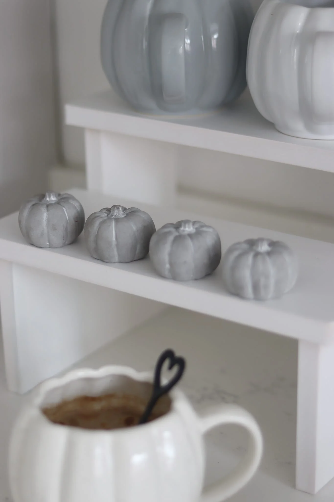 Grey Stone Resin Pumpkins - Tiny 4Pc Set - Image 3