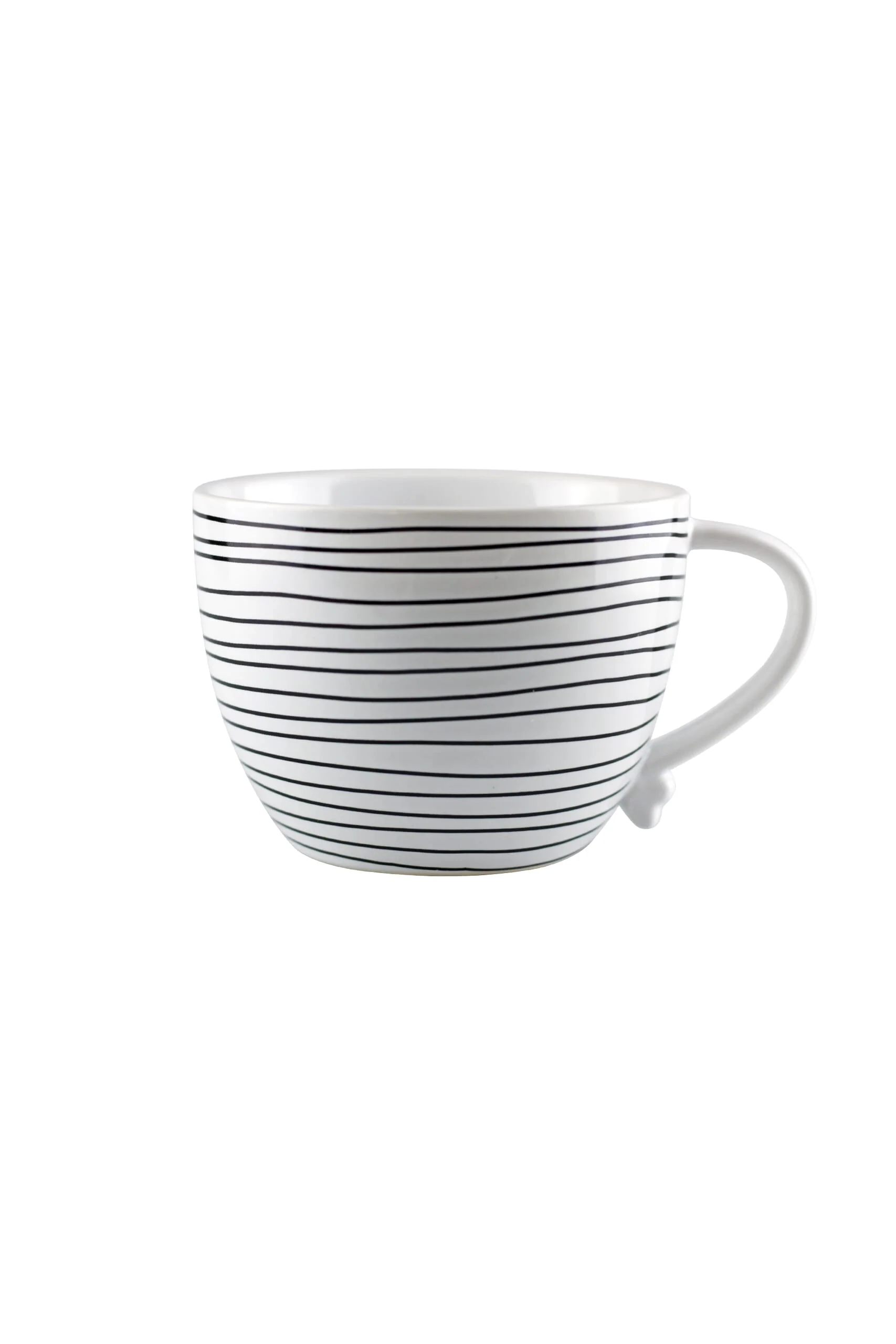 Heart Handled Ceramic Mug - Horizontal Stripes - Image 4