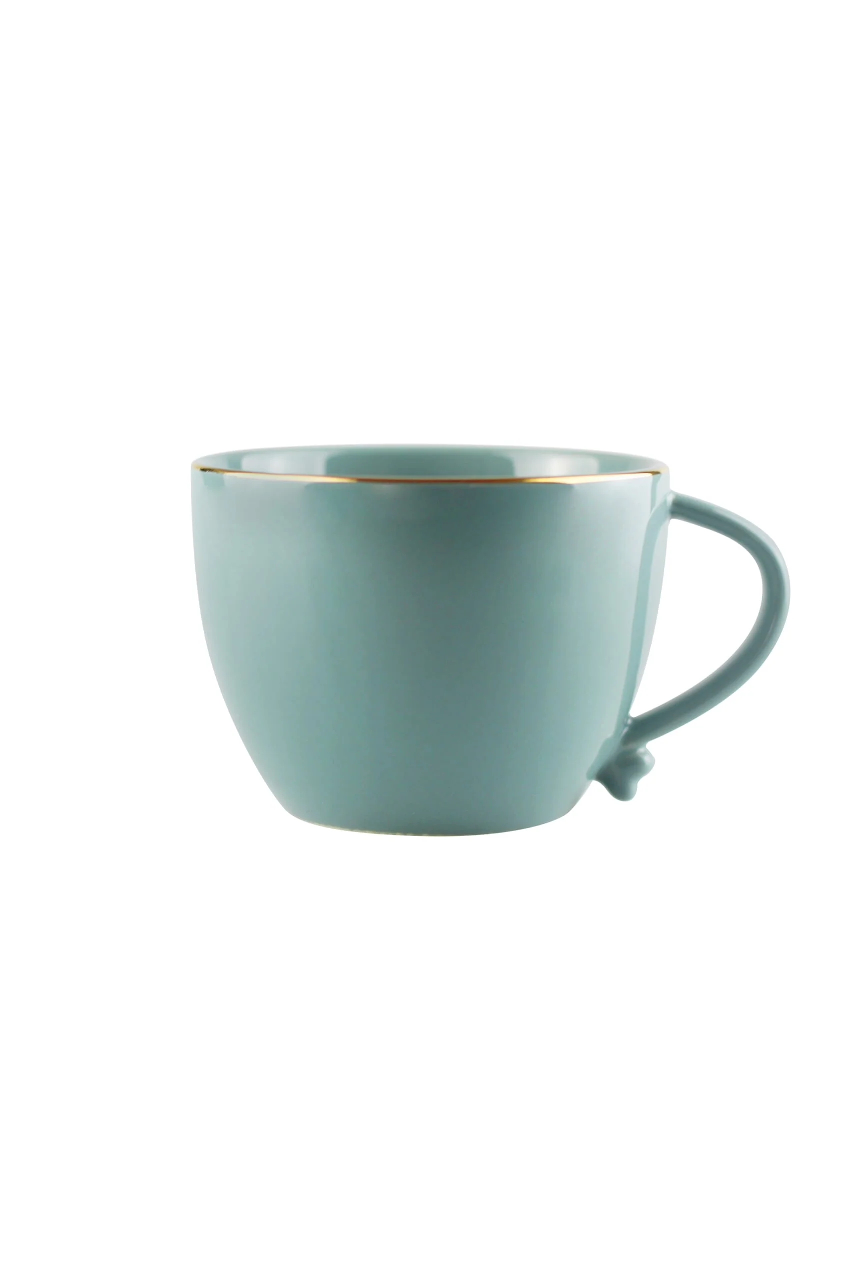 Heart Handled Ceramic Mug - Slate Gold Rim - Image 4