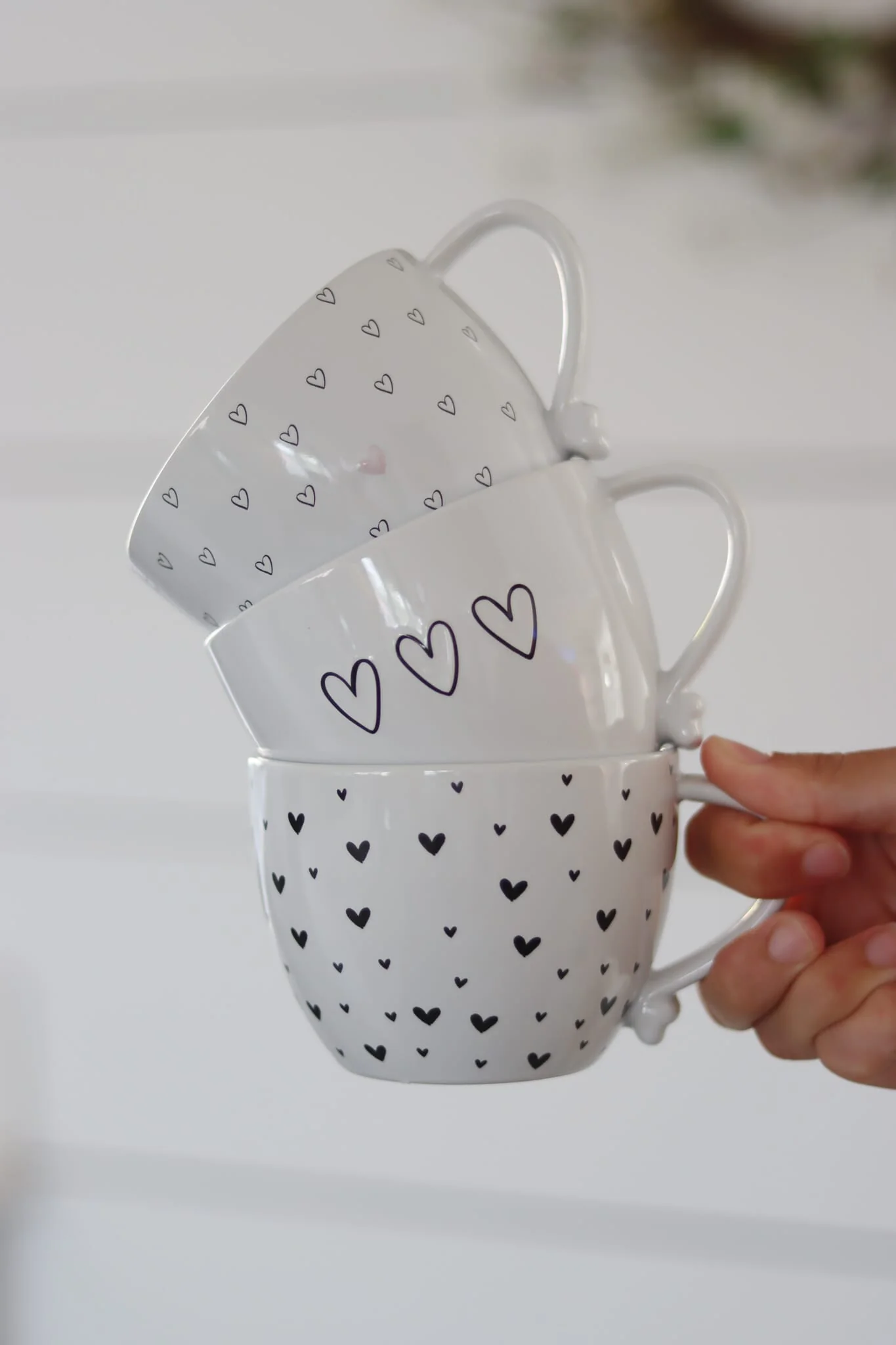Heart Handled Ceramic Mug - Small Multi Heart - Image 3