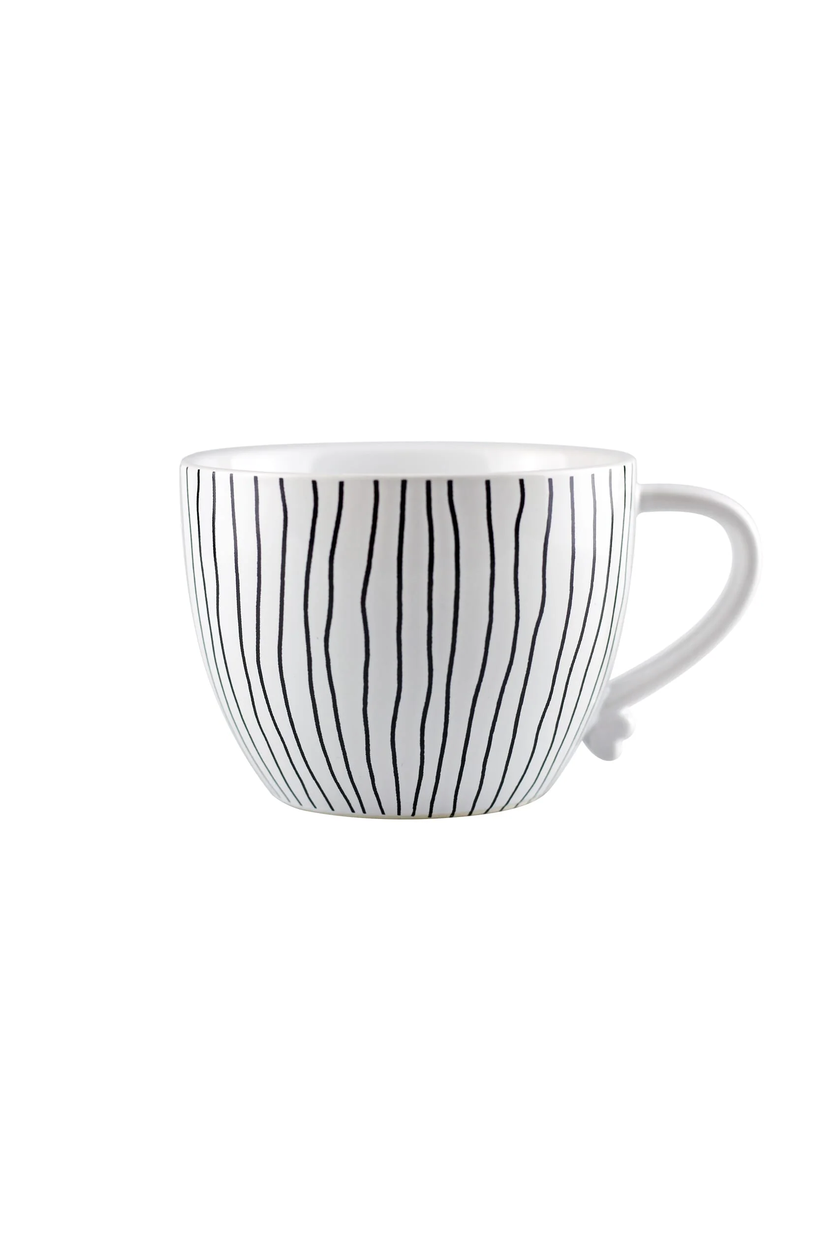 Heart Handled Ceramic Mug - Vertical Stripes - Image 4
