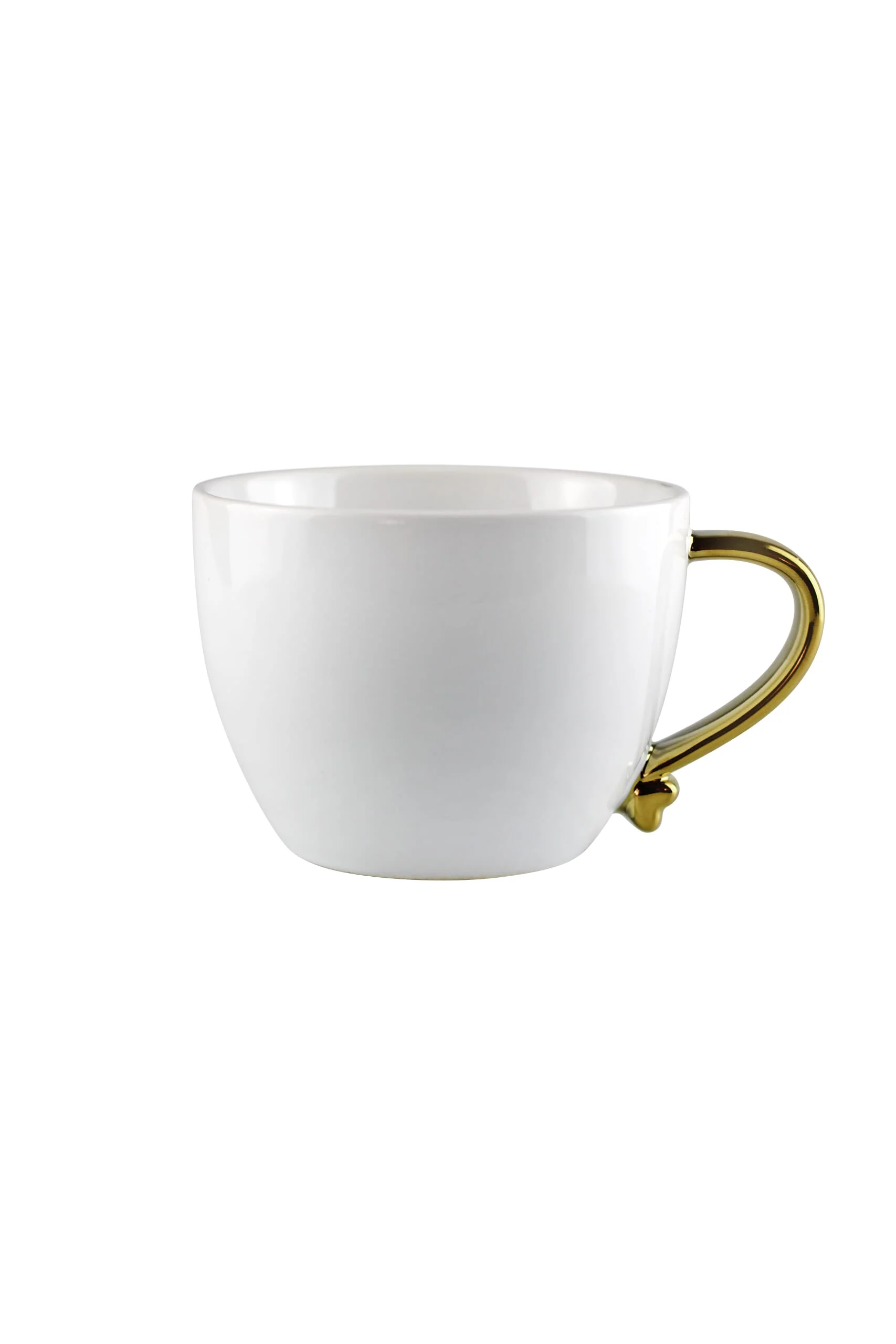 Heart Handled Ceramic Mug - White Gold Handle - Image 5