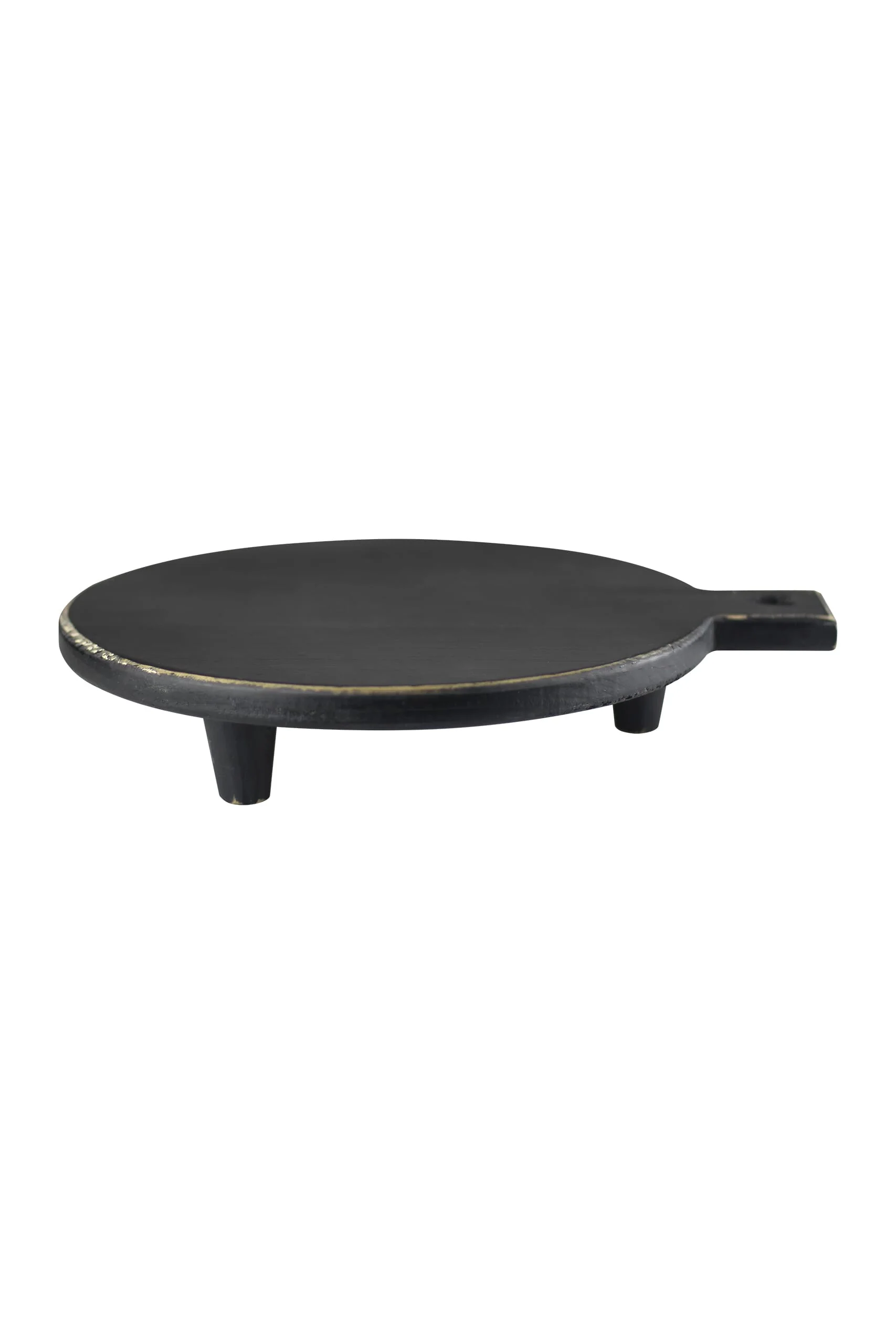 Heart Handled Round Tray - Black - Image 3