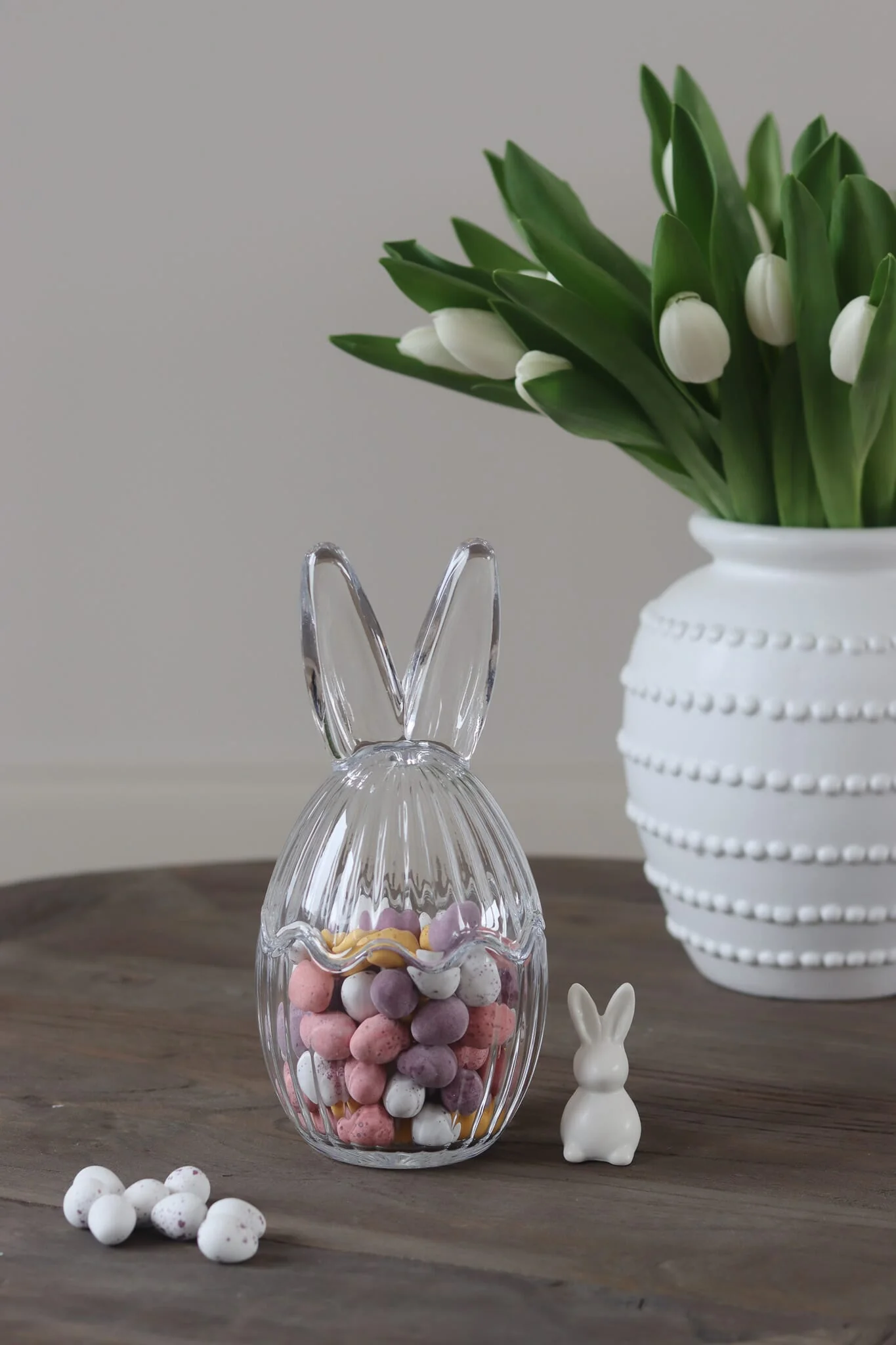 Large Glass Bunny Jar - Fluted - Image 2