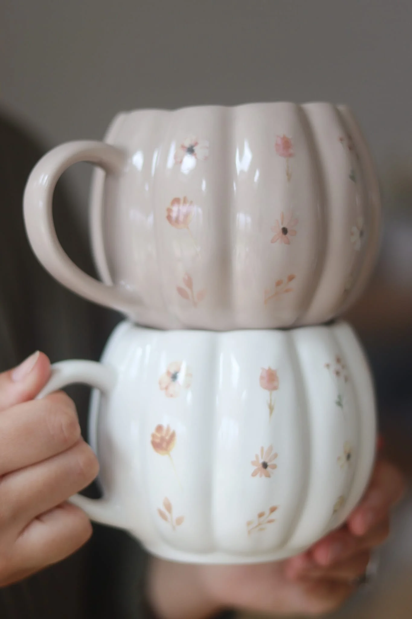 Large Pumpkin Mug - White AutumnArt 2 - Image 4