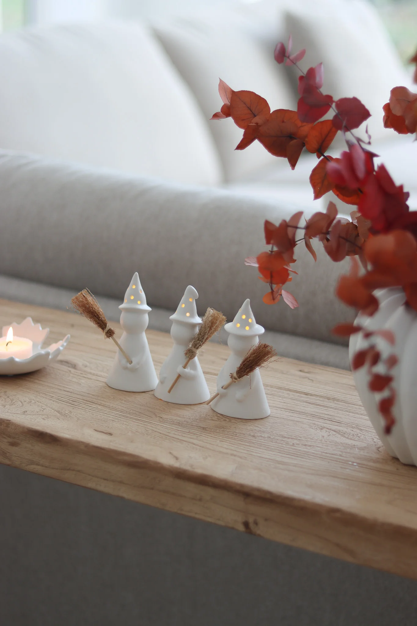 LED Ceramic Witches - Set of 3