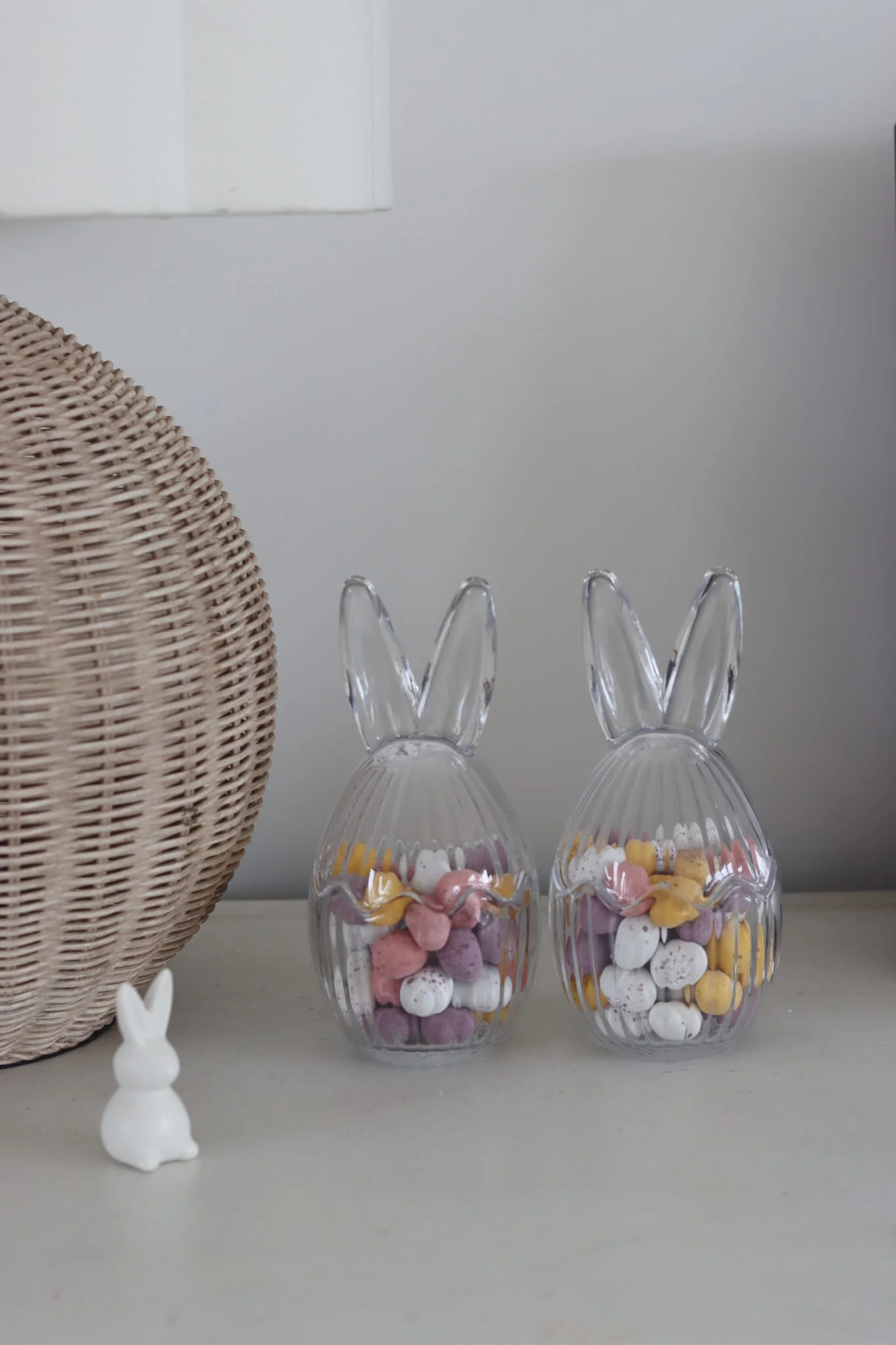 Medium Glass Bunny Jar Set- Fluted - Image 3