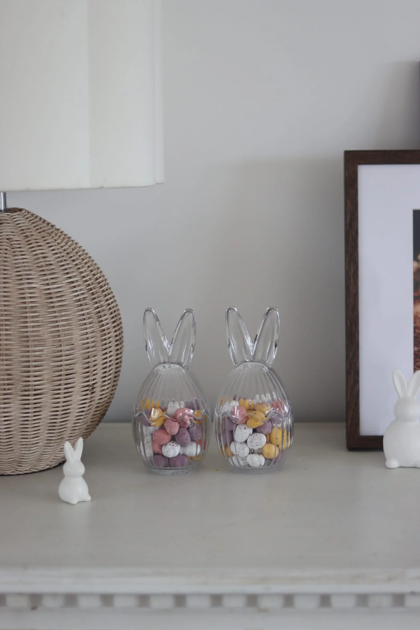 Medium Glass Bunny Jar Set- Fluted - Image 4