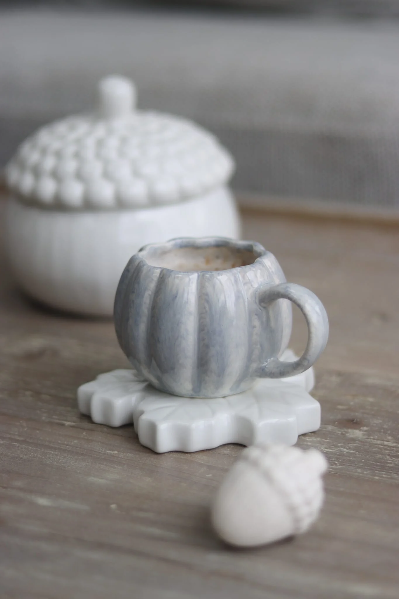 Mini Pumpkin Mug - Light Blue Glaze