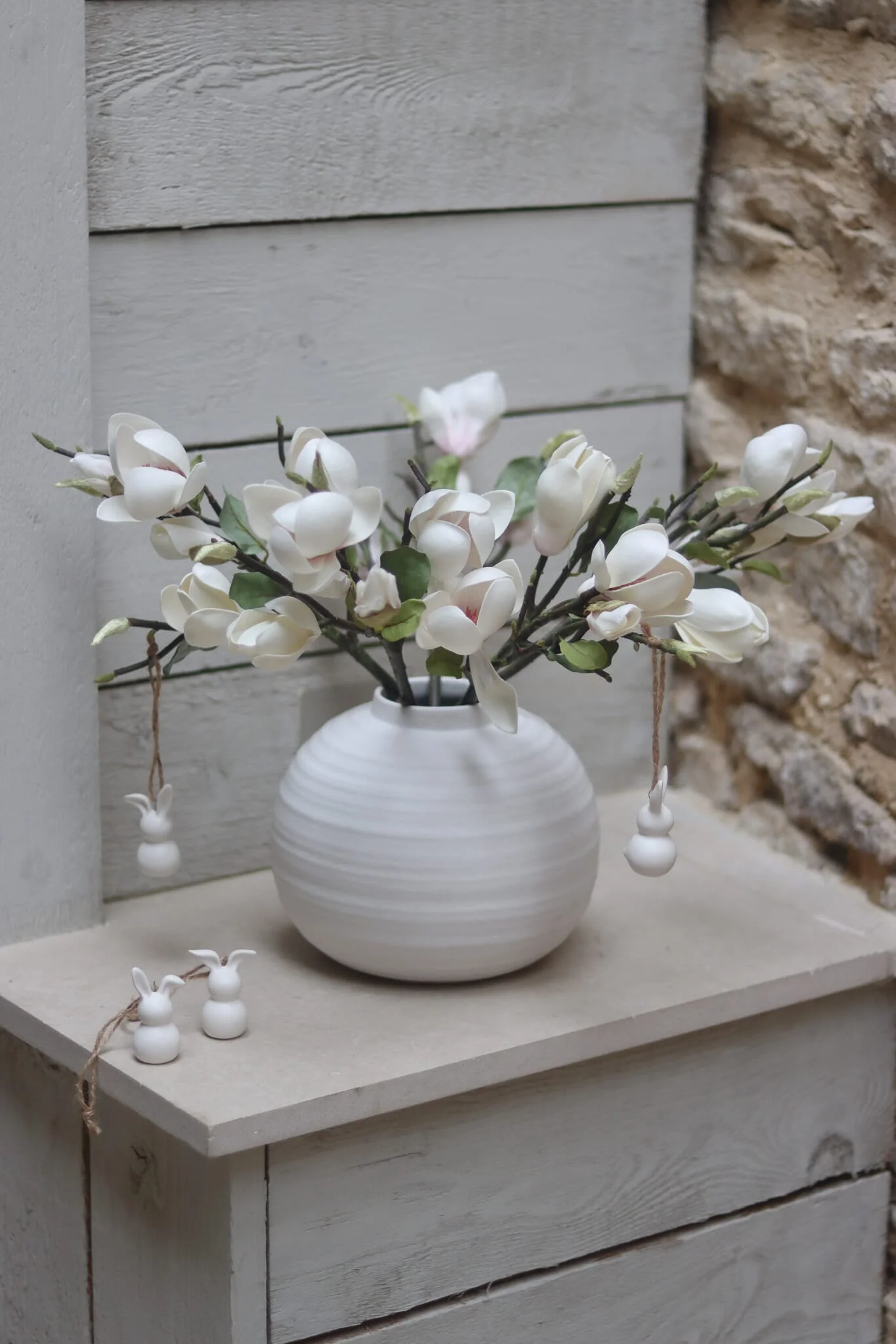 Textured Round Ceramic Vase - Image 3