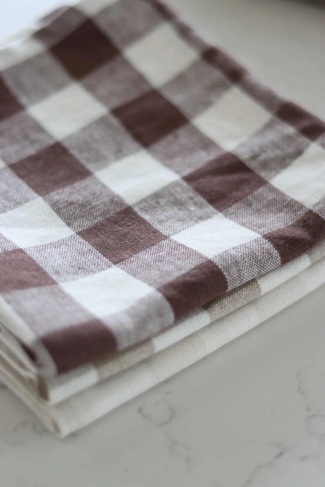 Set of 2 Gingham Light Grey Tea Towels - Image 4